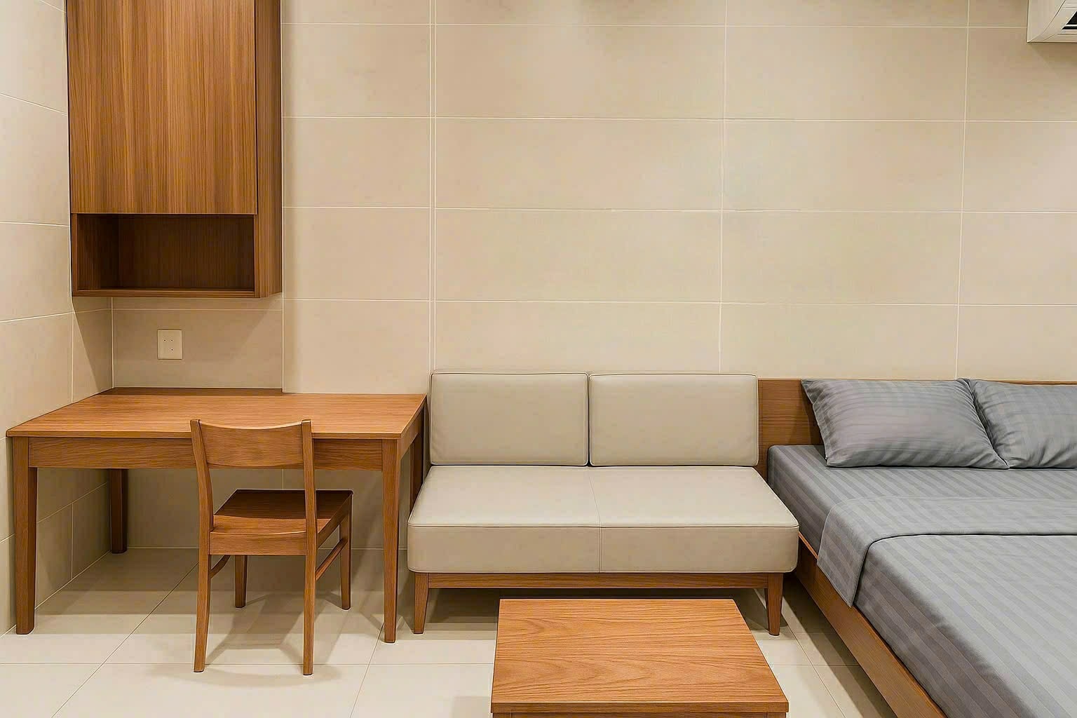 Phòng trọ Studio 35m2 tại M Apartment Nguyễn Kiệm - Phú Nhuận - Phòng khách