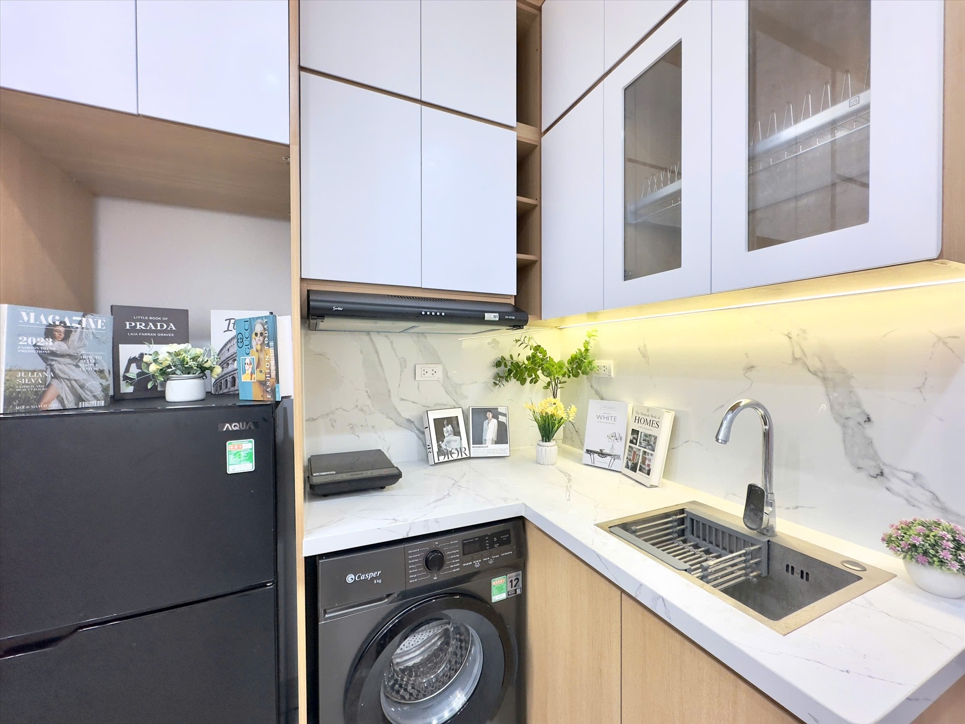 Phòng trọ Studio 25m2 tại Funhome Trung Kính - Cầu Giấy - Phòng bếp