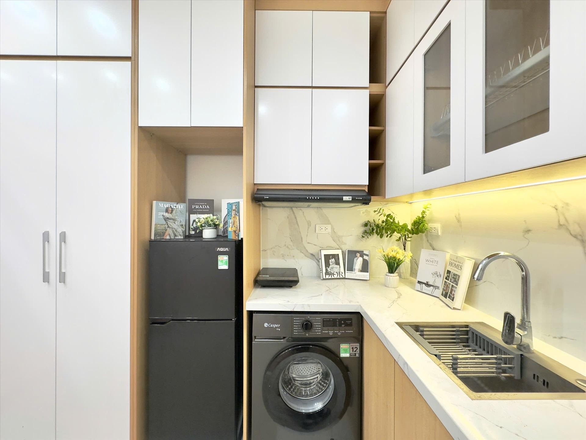 Phòng trọ Studio 25m2 tại Funhome Trung Kính - Cầu Giấy - Phòng bếp