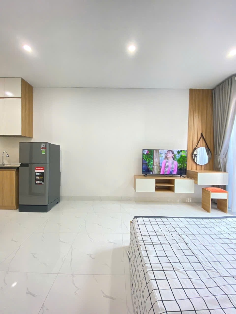 Phòng trọ Studio 25m2 tại MT House Yên Hòa - Cầu Giấy - Phòng ngủ