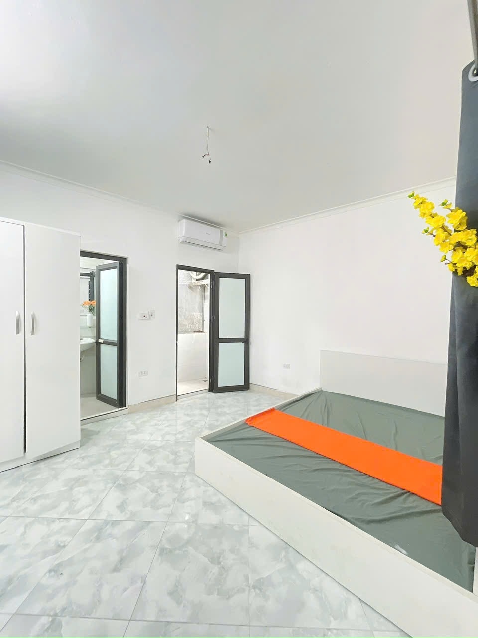 Phòng trọ Studio 28m2 tại HappyHomes Hồ Tùng Mậu - Cầu Giấy - Phòng ngủ
