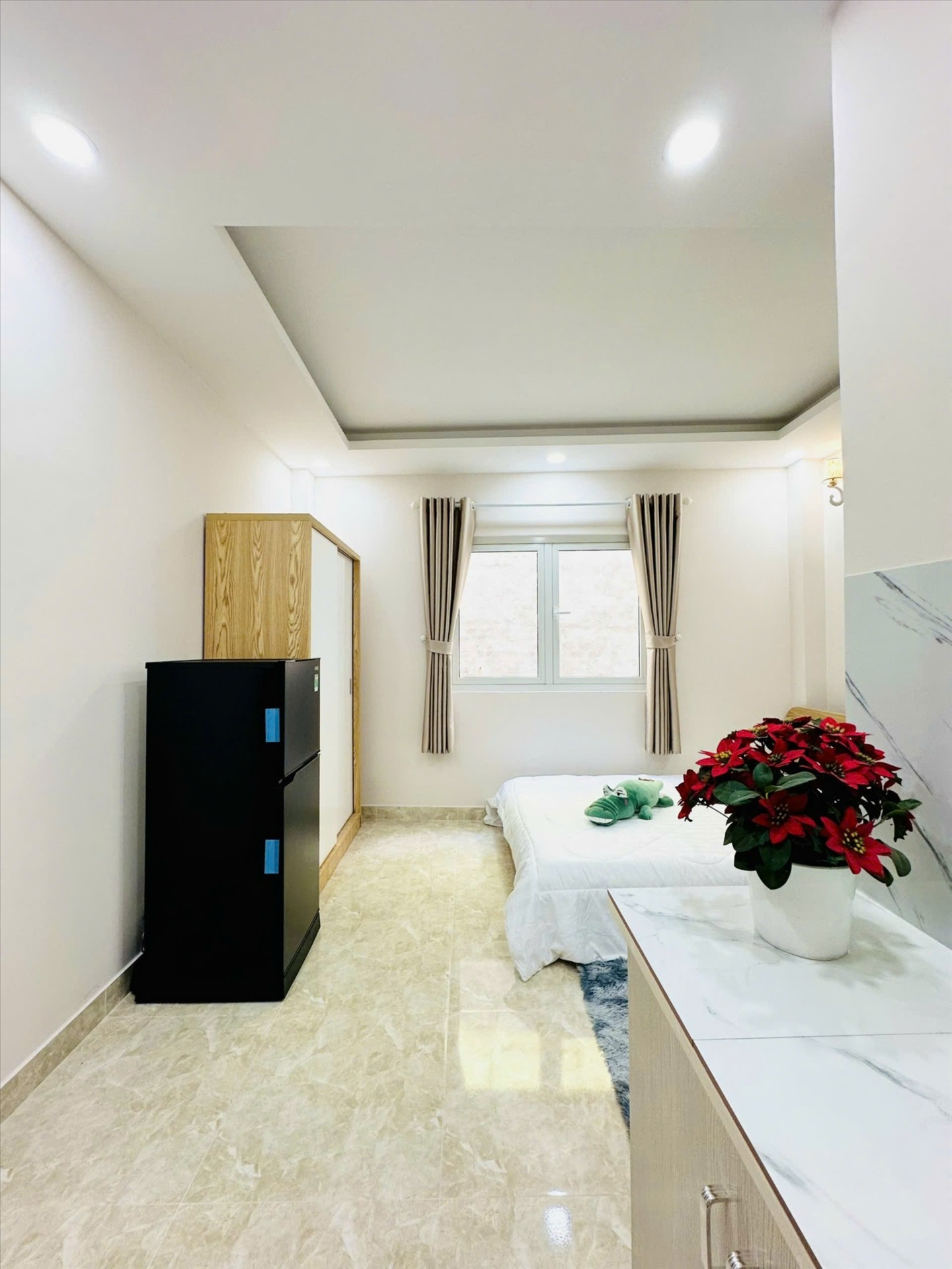 Phòng trọ Studio 30m2 tại Diamond House Nơ Trang Long - Bình Thạnh - Phòng ngủ