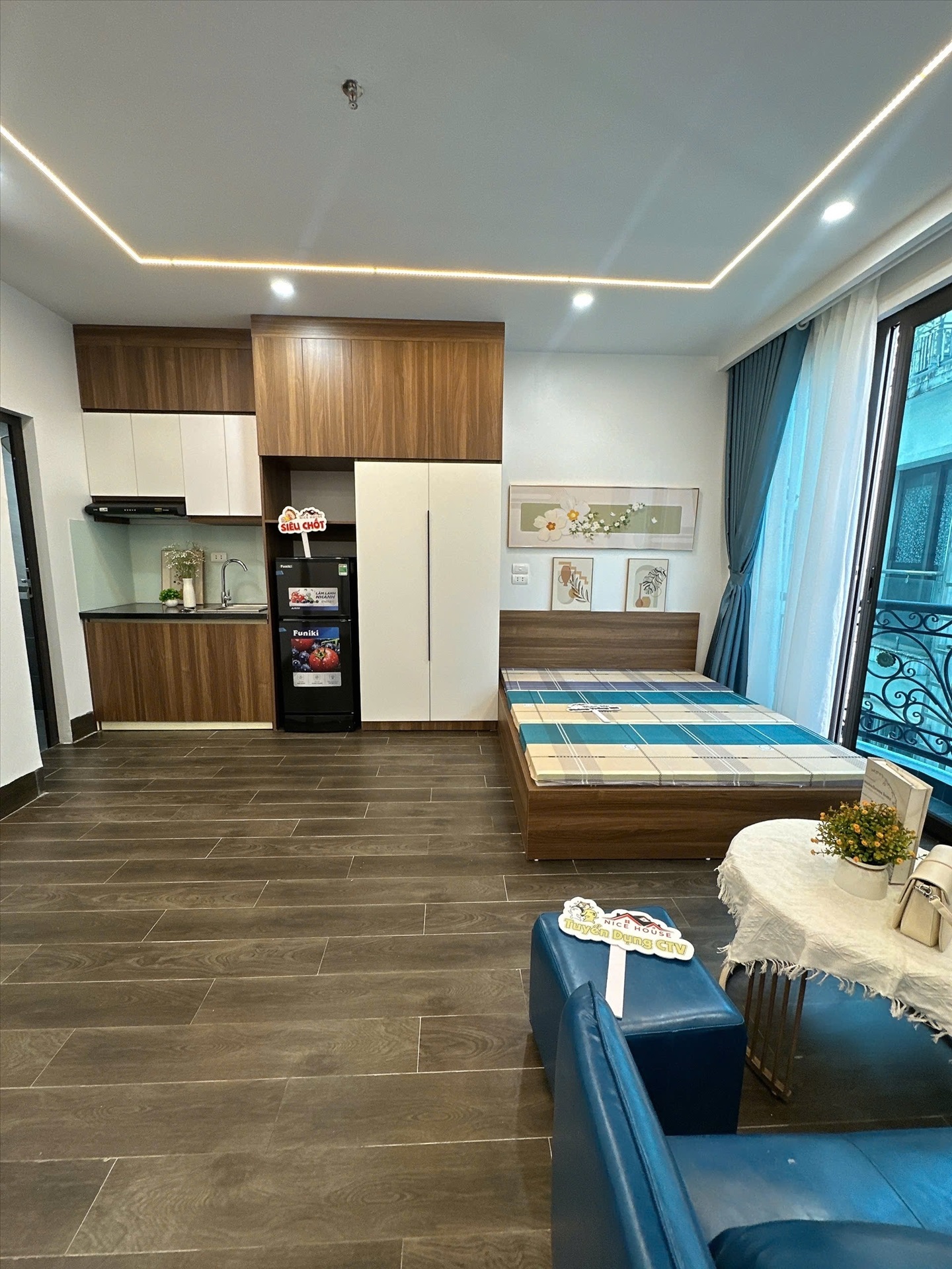 Phòng trọ Studio 35m2 tại NTV Apartment Phú Mỹ - Nam Từ Liêm - Phòng khách