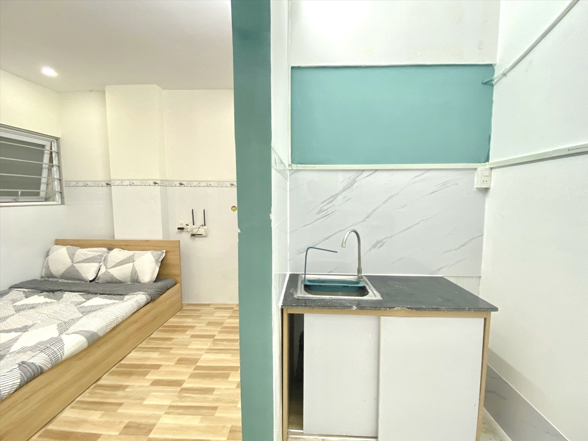 Phòng trọ Studio 25m2 tại Fam Home Đặng Thùy Trâm - Bình Thạnh - Phòng bếp