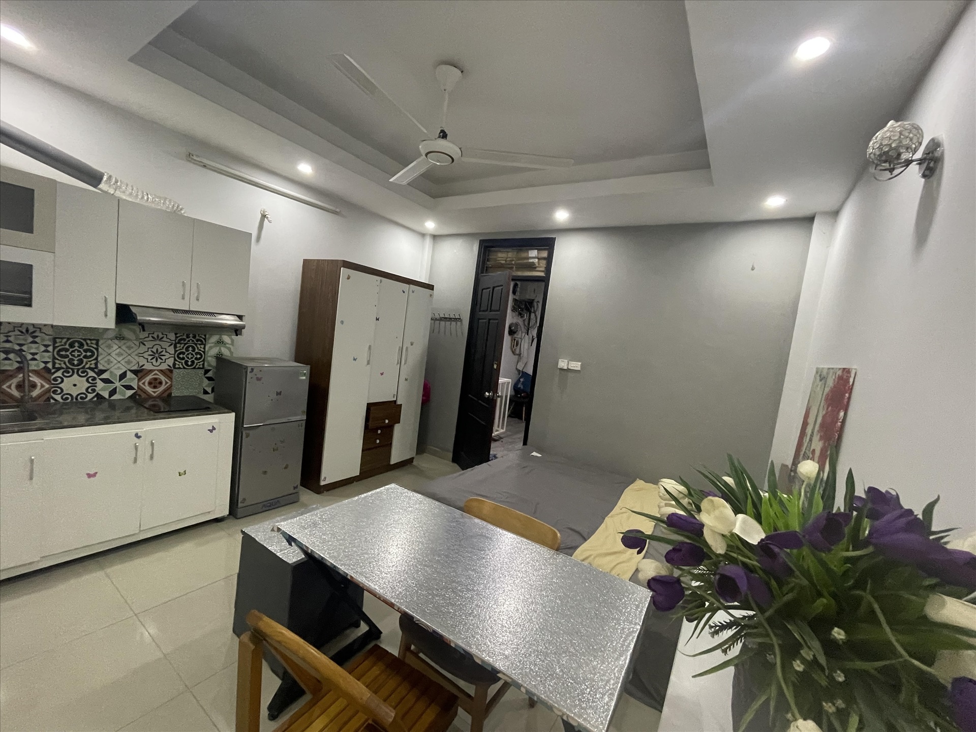 Phòng trọ Studio 25m2 tại Sunny Apartment Trần Duy Hưng - Cầu Giấy - Phòng bếp