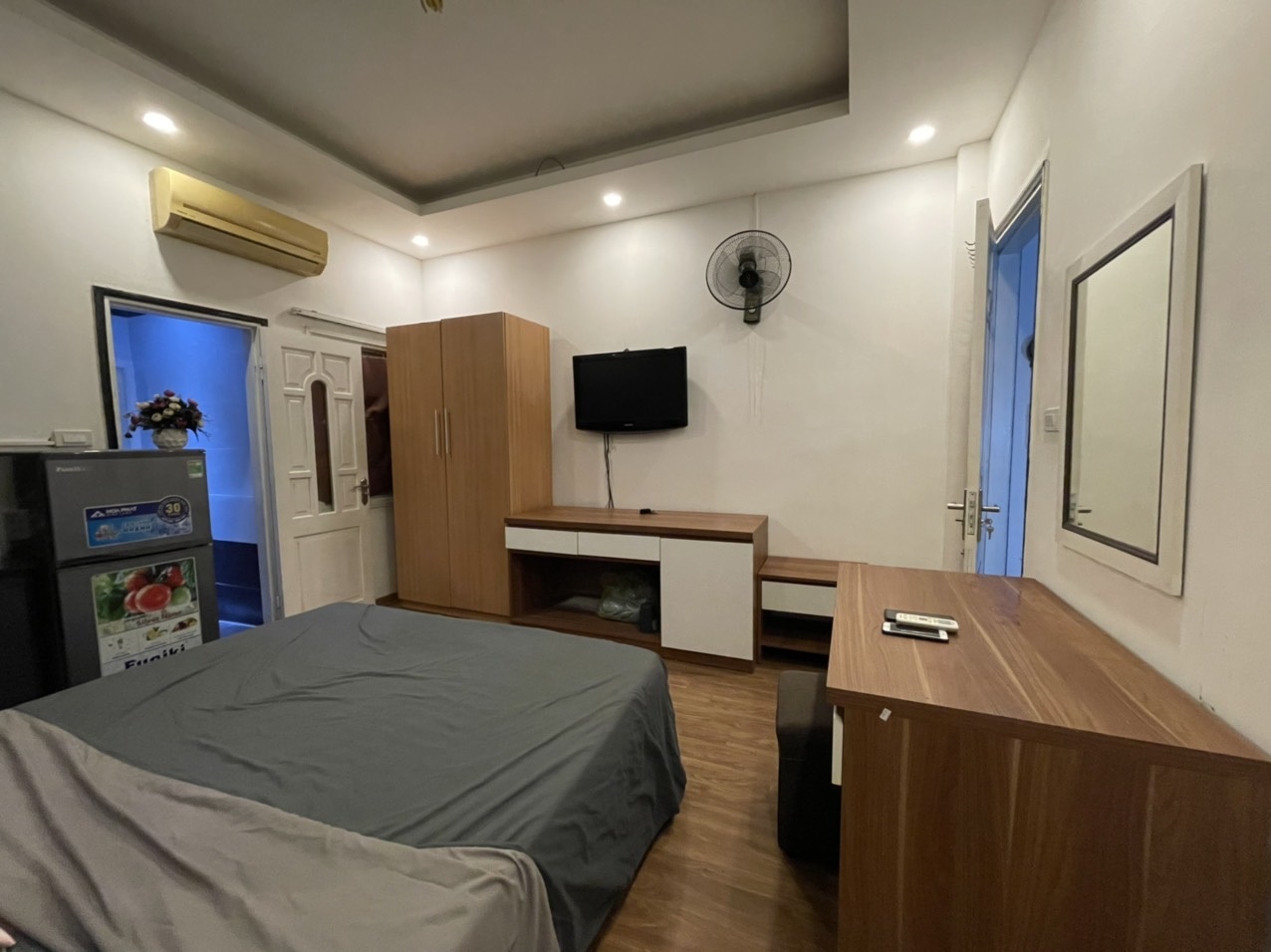 Phòng trọ Studio 25m2 tại Sunny Apartment Trần Duy Hưng - Cầu Giấy - Phòng ngủ
