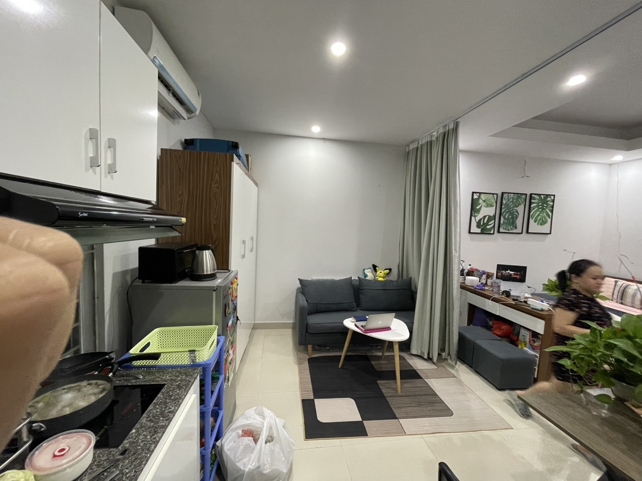 Phòng trọ Studio 25m2 tại Sunny Apartment Xuân Thủy - Cầu Giấy - Phòng khách