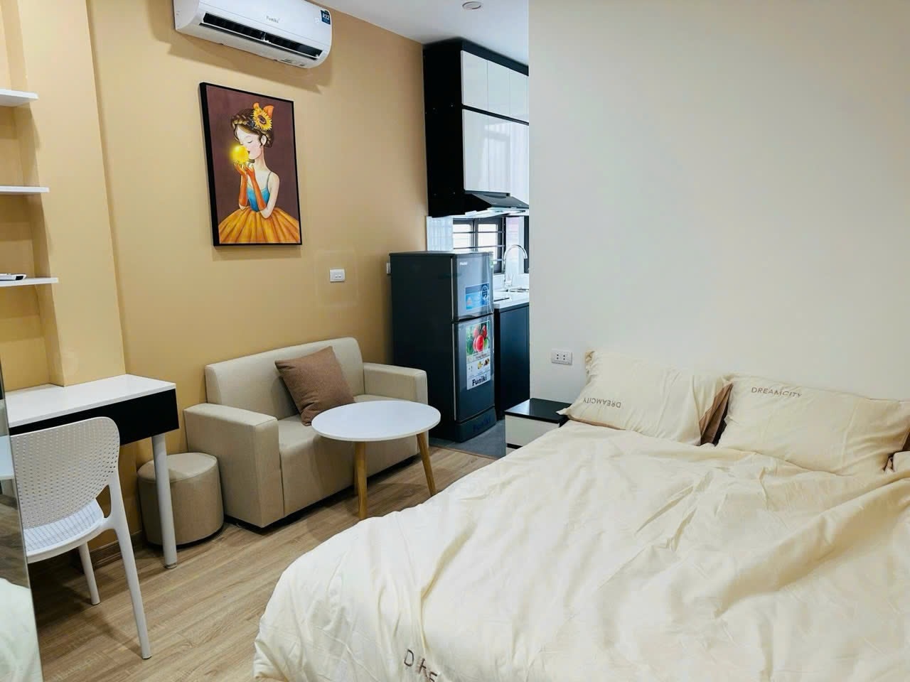 Phòng trọ Studio 25m2 tại DL House Trần Thái Tông - Cầu Giấy - Phòng ngủ