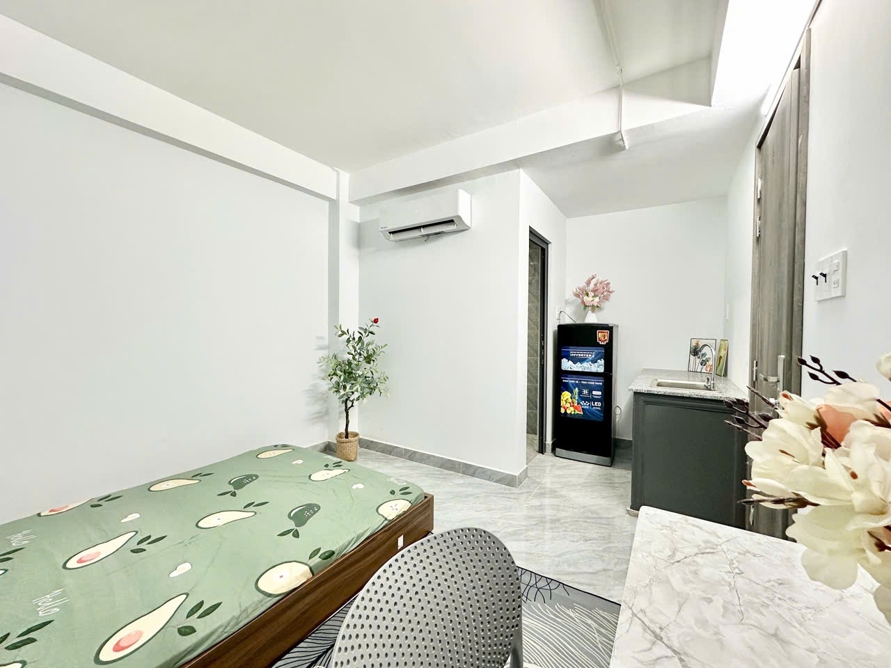 Phòng trọ Studio 25m2 tại AH Home Tô Ký - Quận 12 - Phòng ngủ