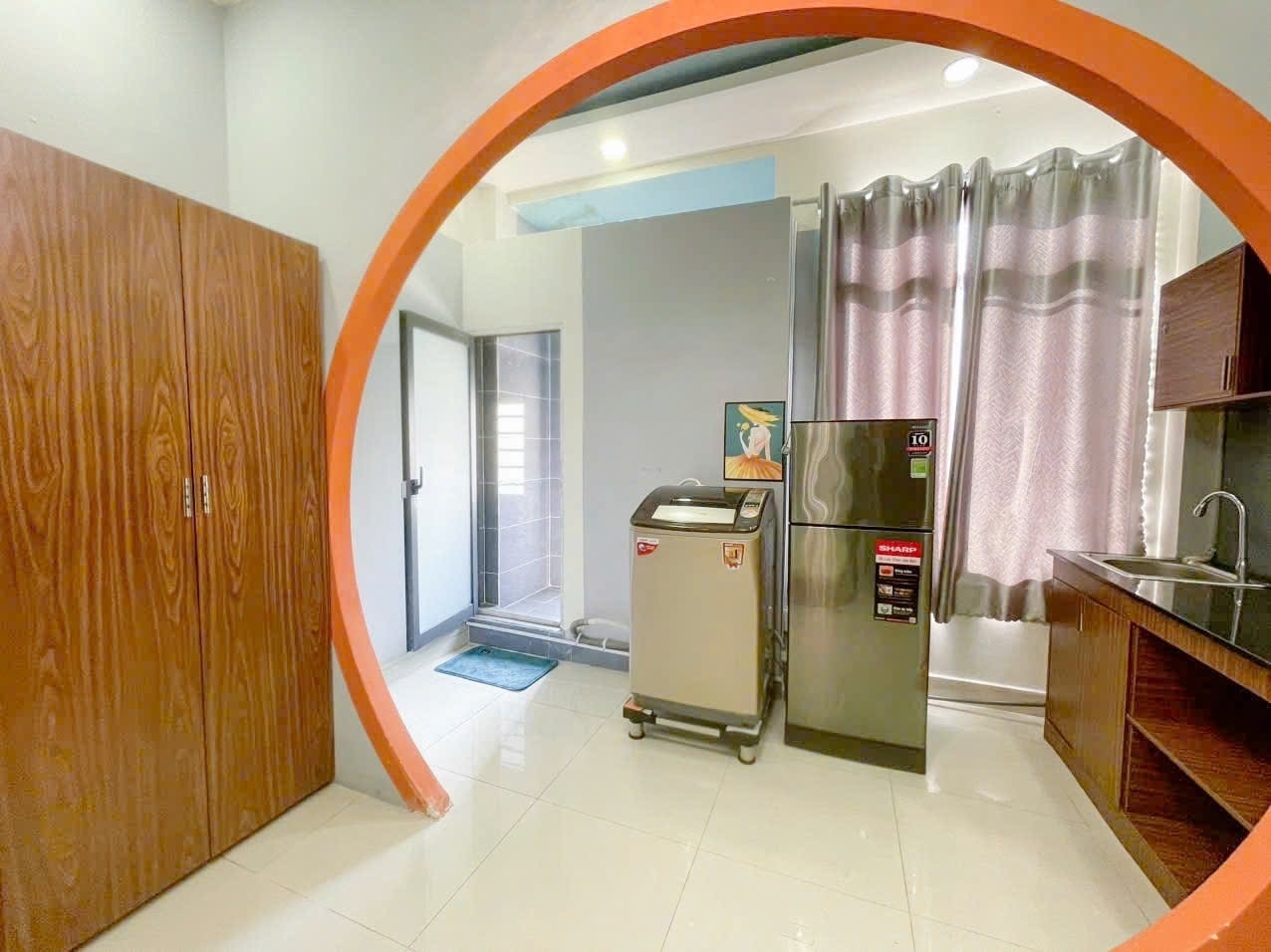 Phòng trọ Studio 25m2 tại TU House Hoàng Sa - Tân Bình - Phòng bếp