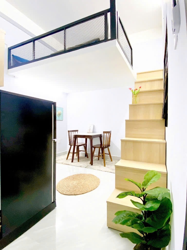 Phòng trọ Duplex 25m2 tại Yolo House Đất Thánh - Tân Bình - Phòng khách