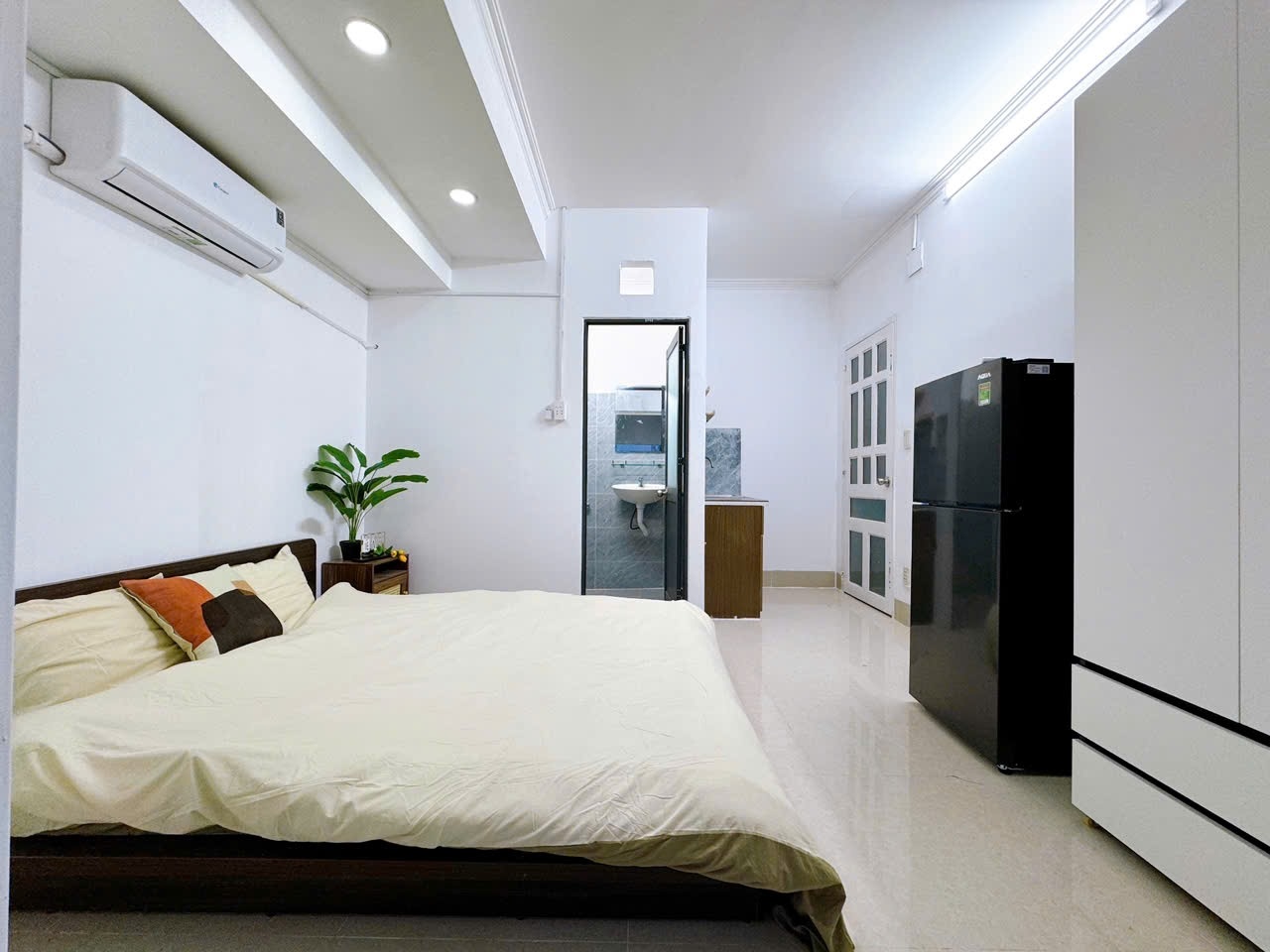 Phòng trọ Studio 25m2 tại AV House B Hà Huy Giáp - Quận 12 - Phòng ngủ