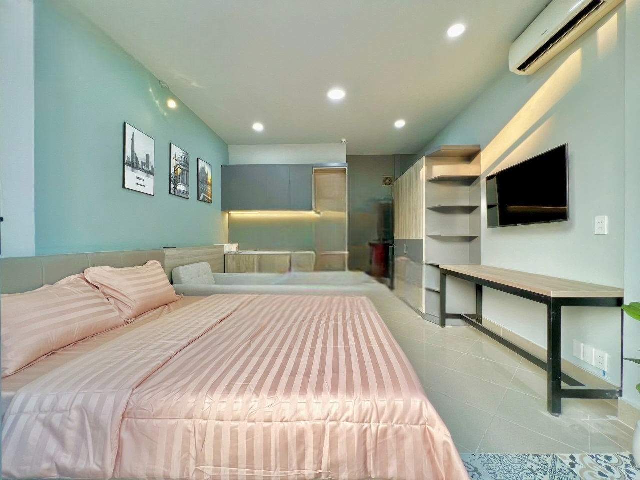 Phòng trọ Studio 40m2 tại NVN Home Đề Thám - Quận 1 - Phòng ngủ