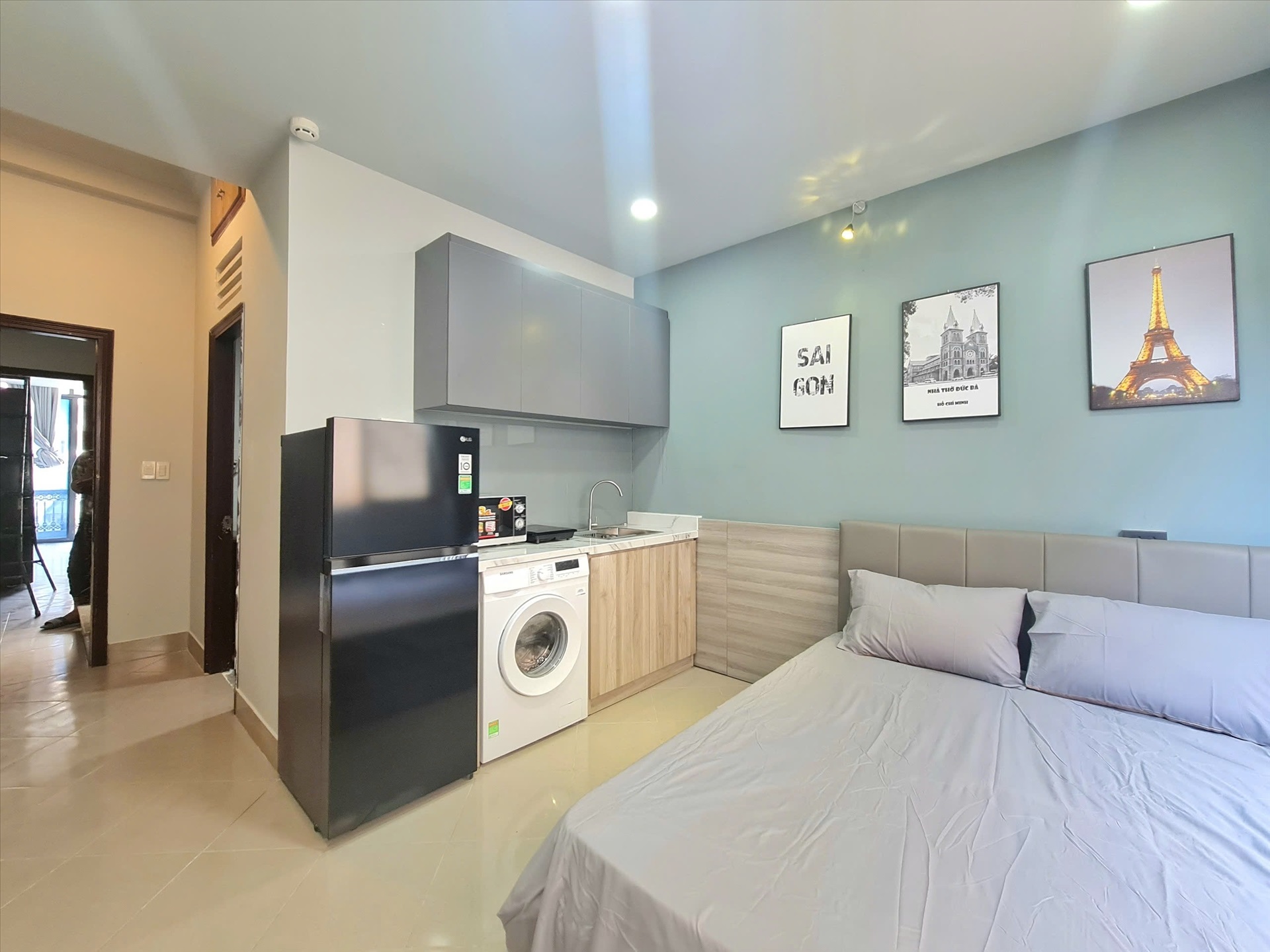 Phòng trọ Studio 35m2 tại NVN Home Đề Thám - Quận 1 - Phòng ngủ