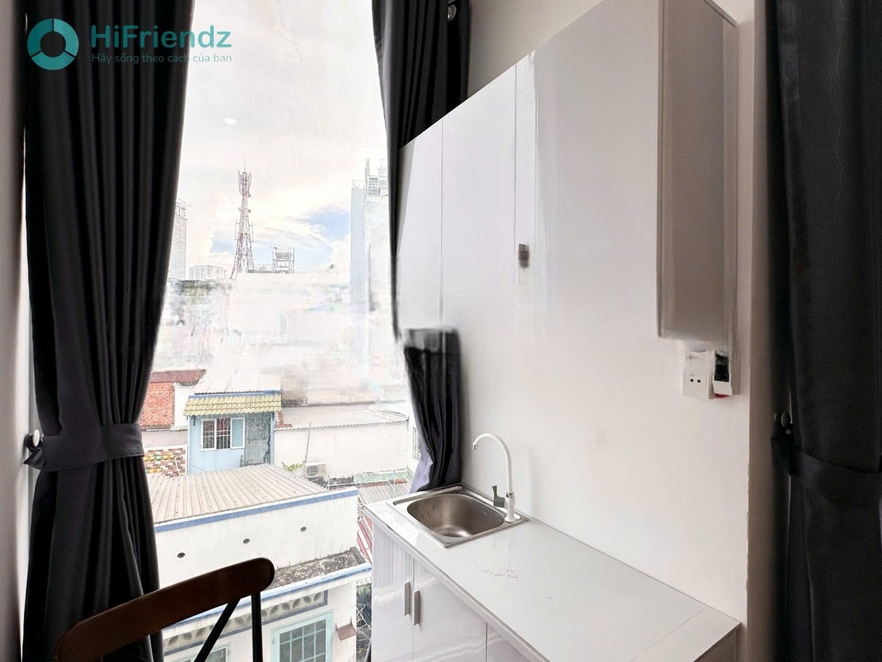 Phòng trọ Studio 22m2 tại TN House Nguyễn Khoái - Quận 4 - Phòng bếp
