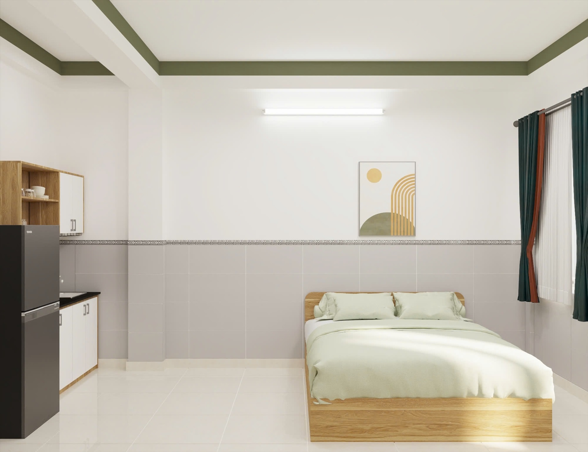 Phòng trọ Studio 30m2 tại CM House Trần Thị Ngôi - Quận 8 - Phòng ngủ