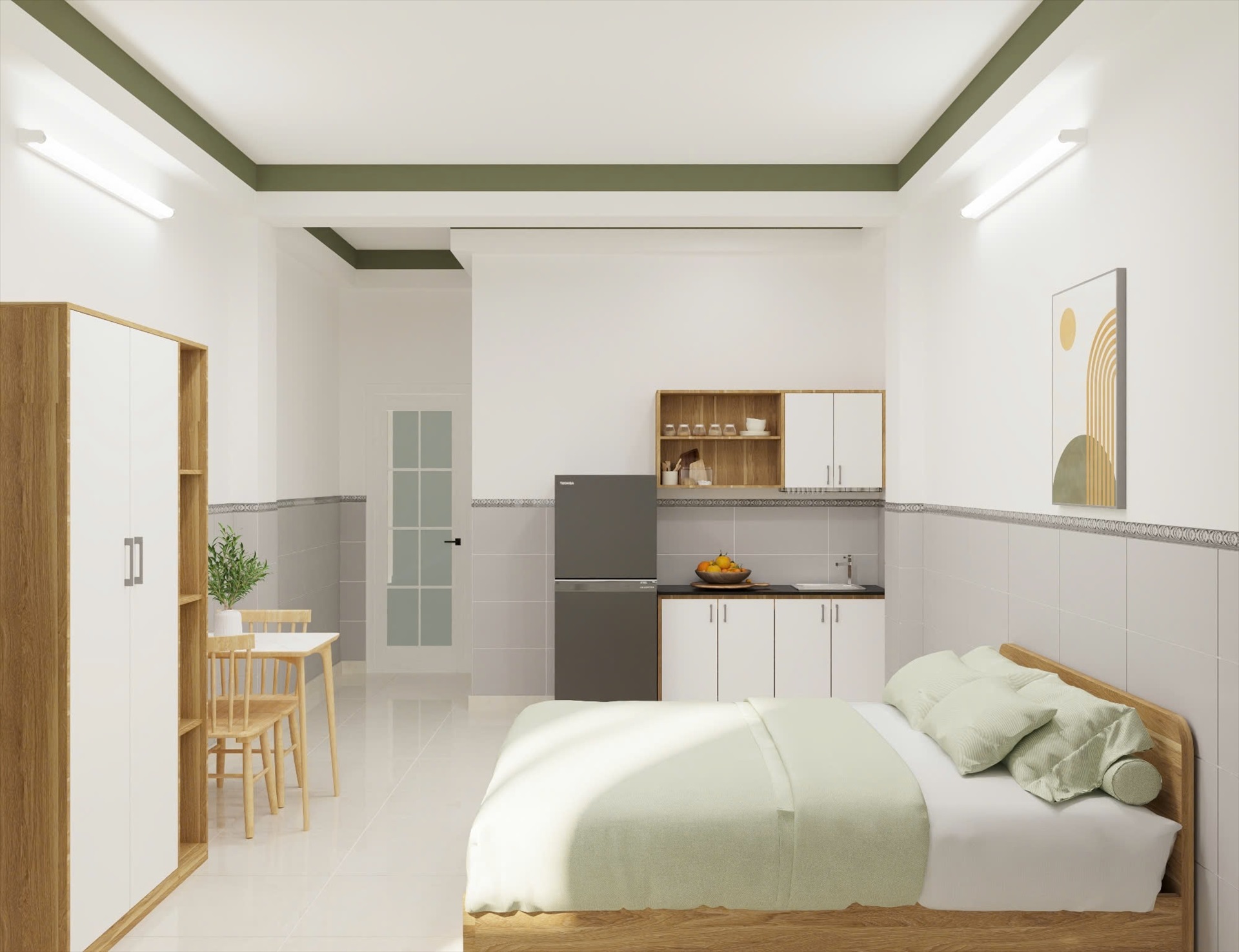 Phòng trọ Studio 30m2 tại CM House Trần Thị Ngôi - Quận 8 - Phòng ngủ
