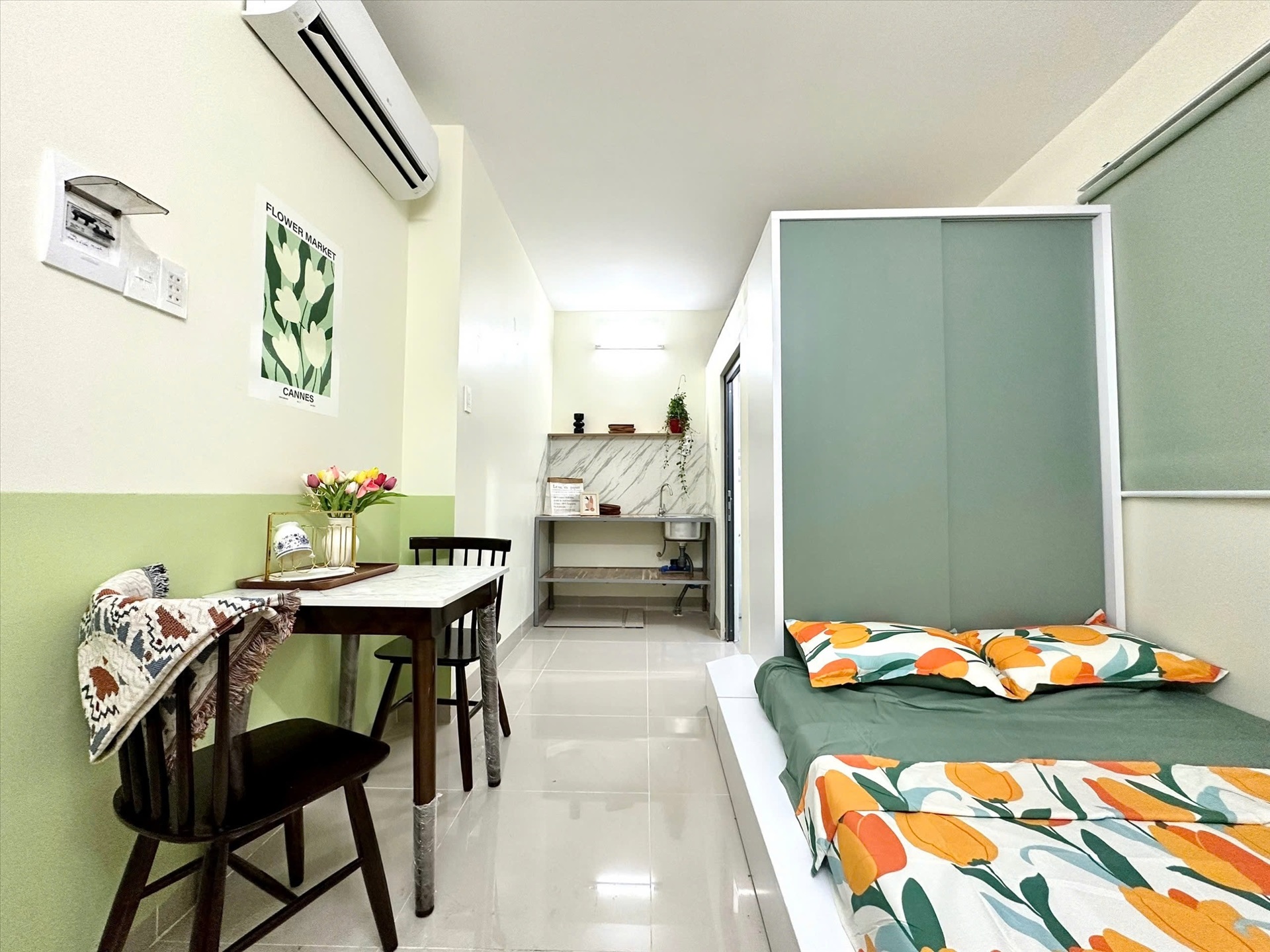 Phòng trọ Studio 25m2 tại TT House Nơ Trang Long - Bình Thạnh - Phòng bếp