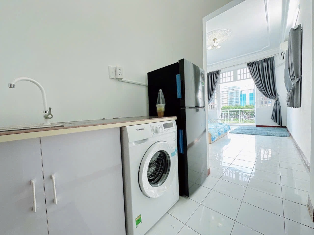 Phòng trọ Studio 25m2 tại AS Home Hậu Giang - Tân Bình - Phòng bếp