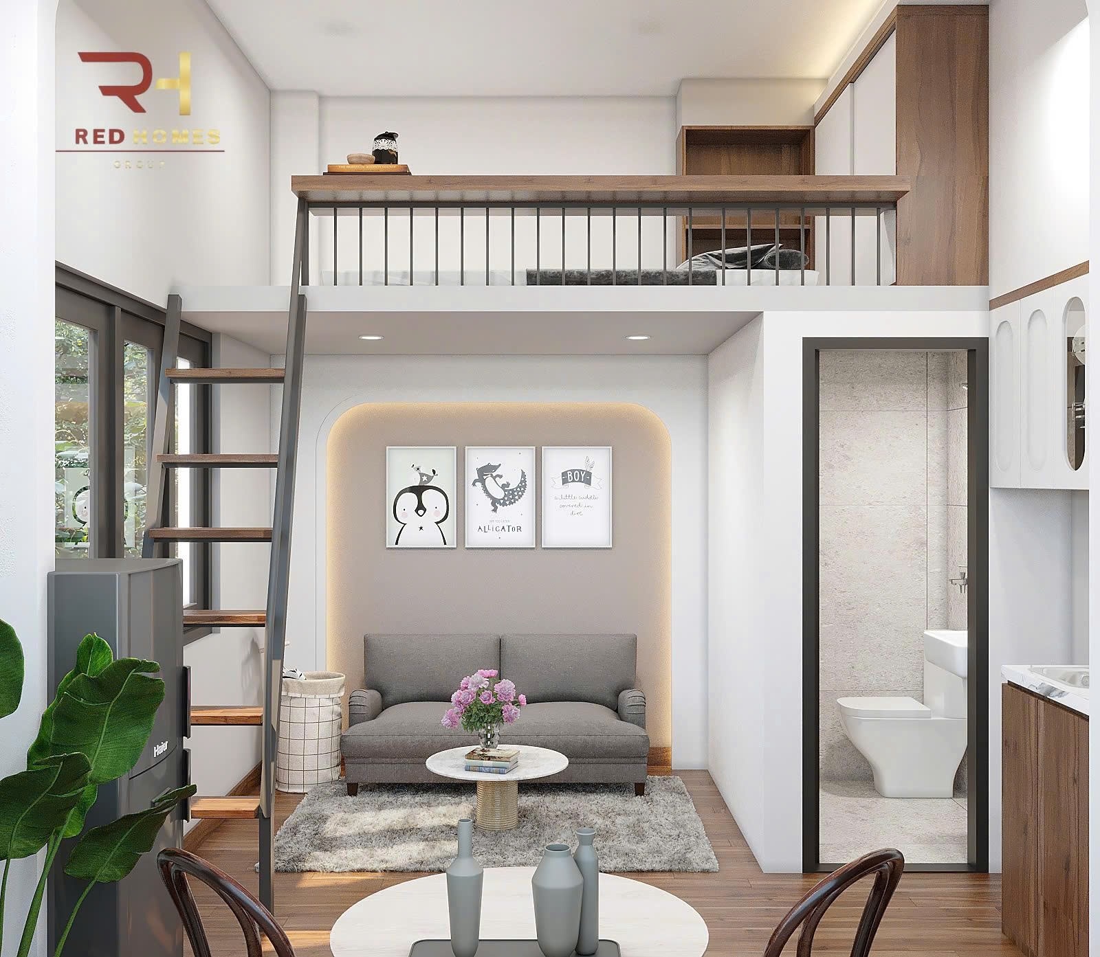 Phòng trọ Duplex 25m2 tại Redhomes Hiệp Nhất - Tân Bình - Phòng ngủ
