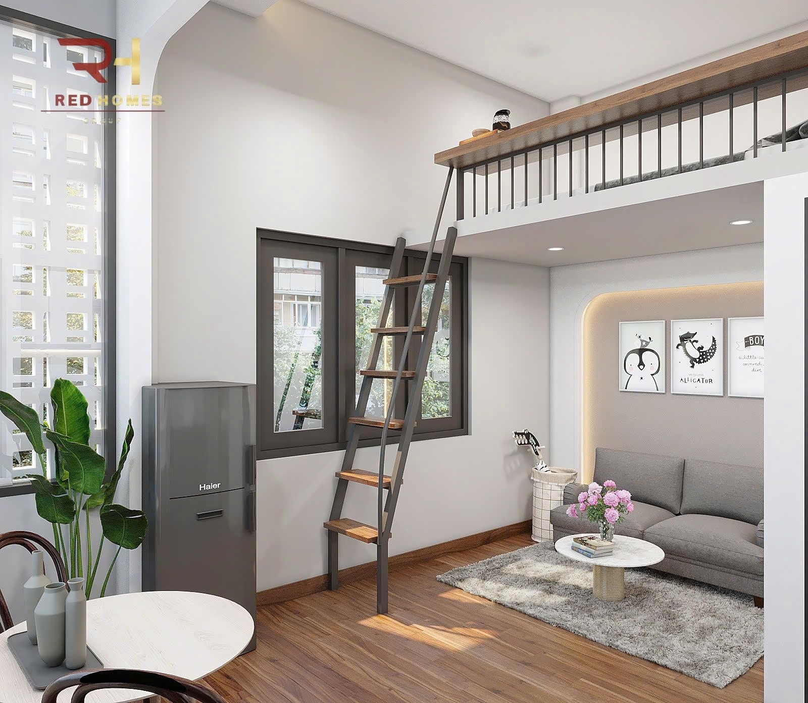 Phòng trọ Duplex 25m2 tại Redhomes Hiệp Nhất - Tân Bình - Phòng ngủ