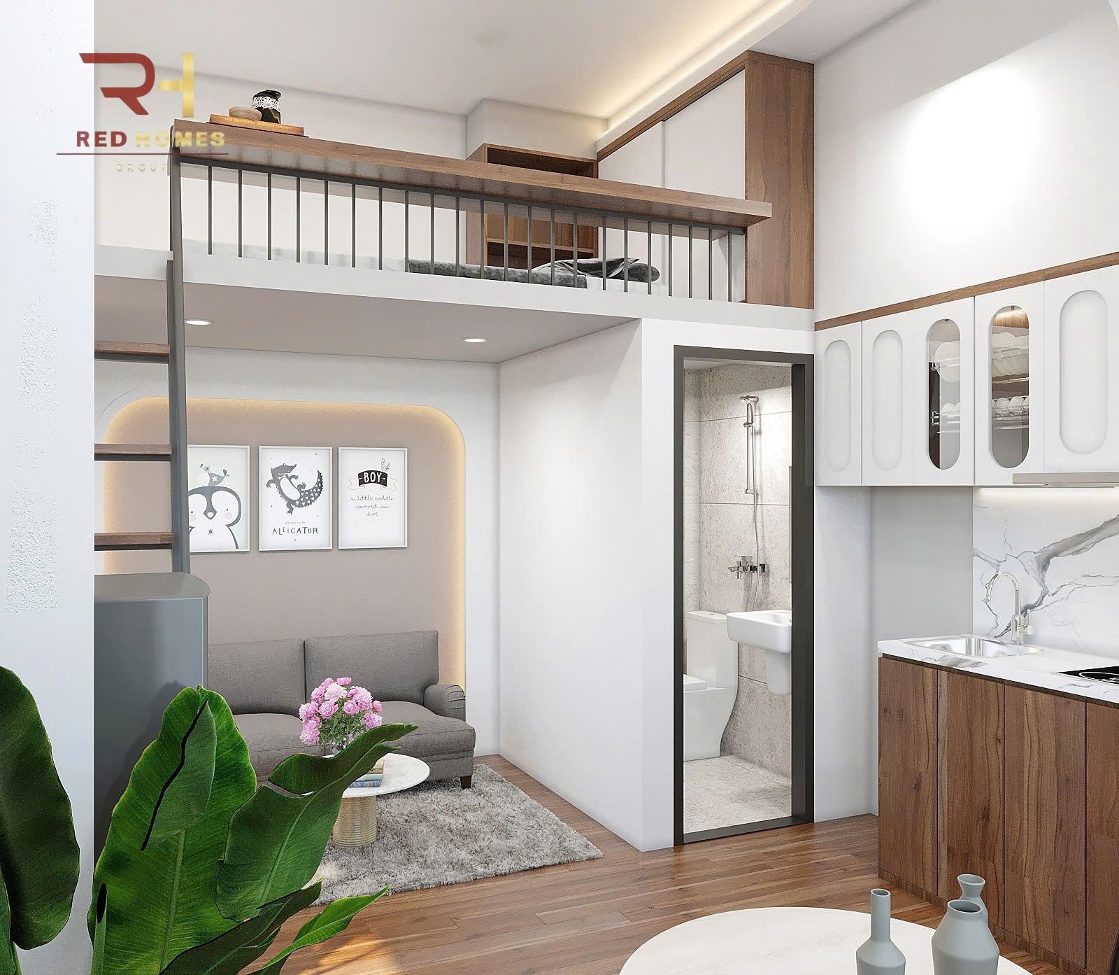 Phòng trọ Duplex 25m2 tại Redhomes Hiệp Nhất - Tân Bình - Phòng ngủ