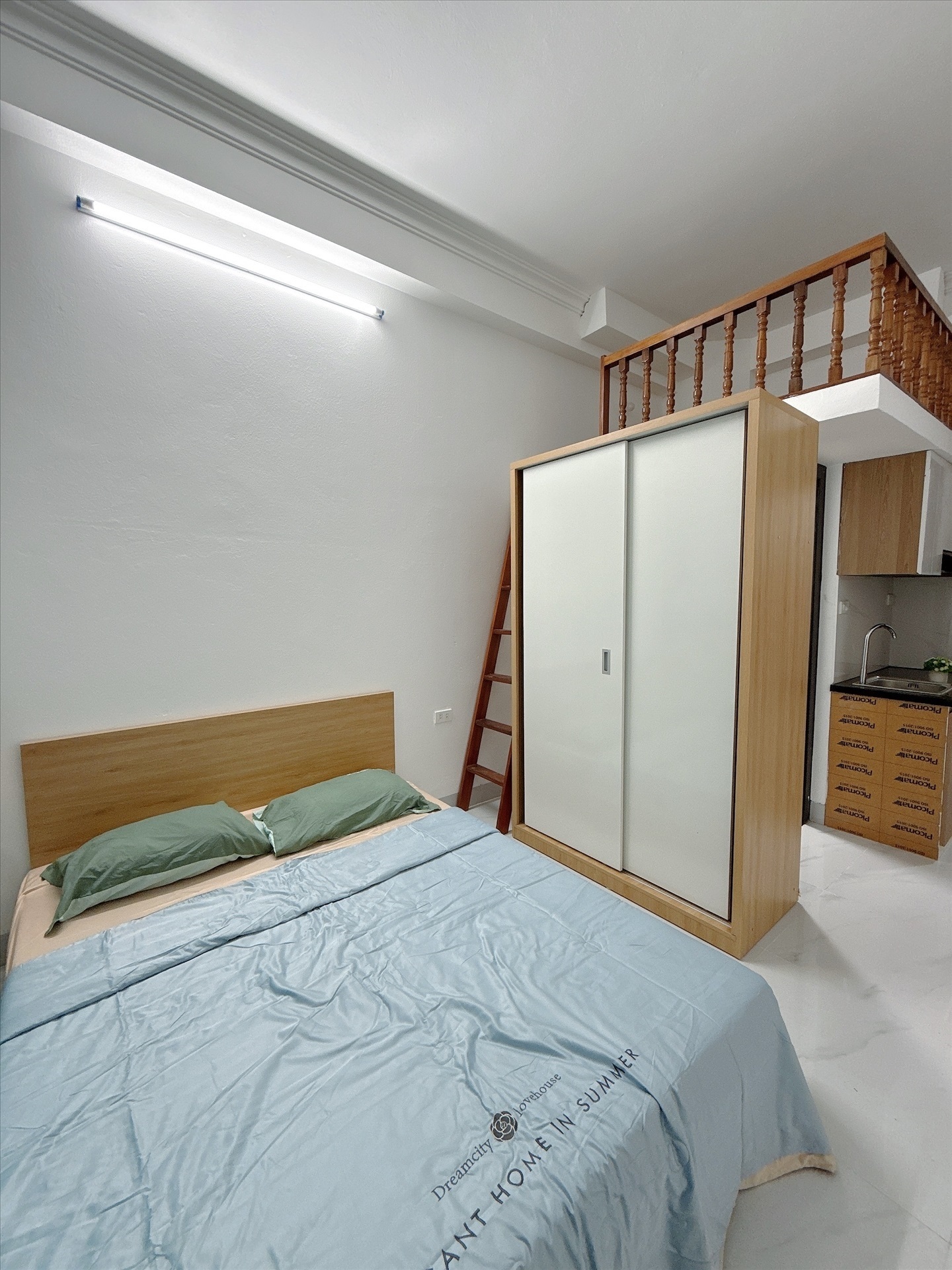 Phòng trọ Studio 25m2 tại AT Home Hoàng Quốc Việt - Cầu Giấy - Phòng ngủ