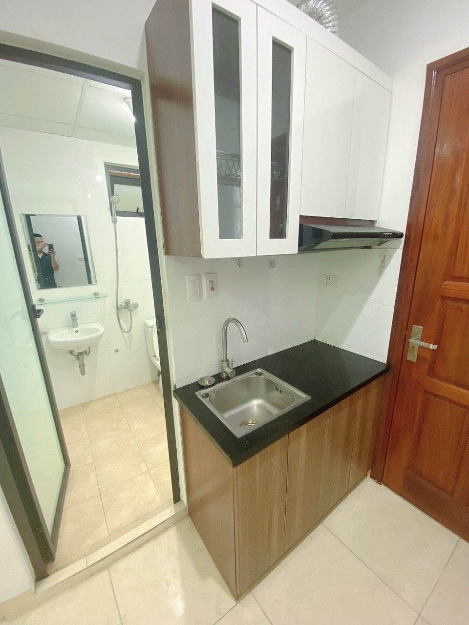 Phòng trọ Studio 25m2 tại DT Apartment Nguyễn Ngọc Vũ - Cầu Giấy - Phòng bếp