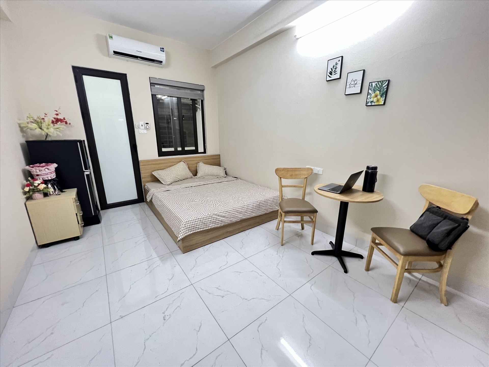Phòng trọ Studio 25m2 tại AT Home Trung Kính - Cầu Giấy - Phòng ngủ