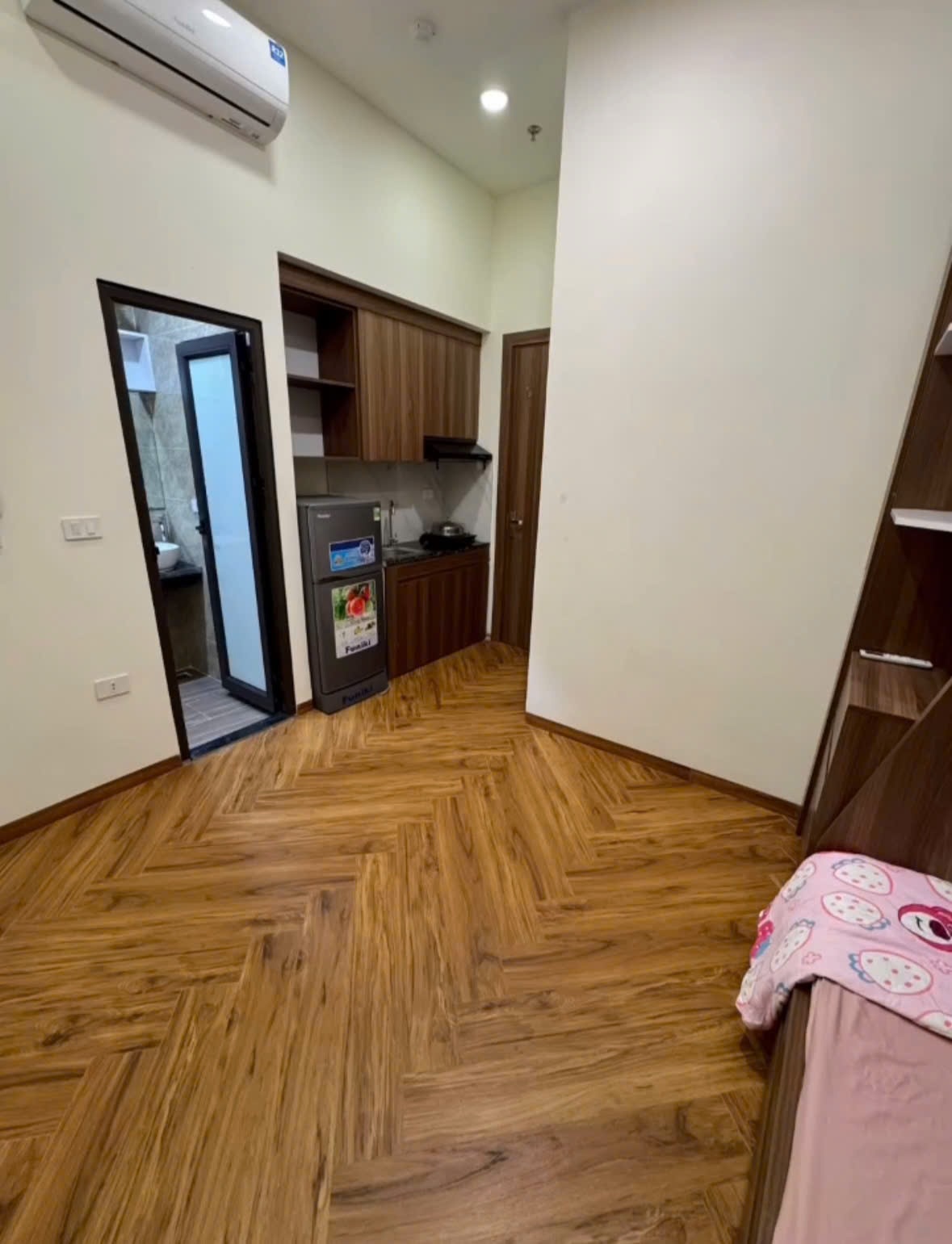 Phòng trọ Studio 25m2 tại TT Apartment Hồ Tùng Mậu - Cầu Giấy - Phòng ngủ