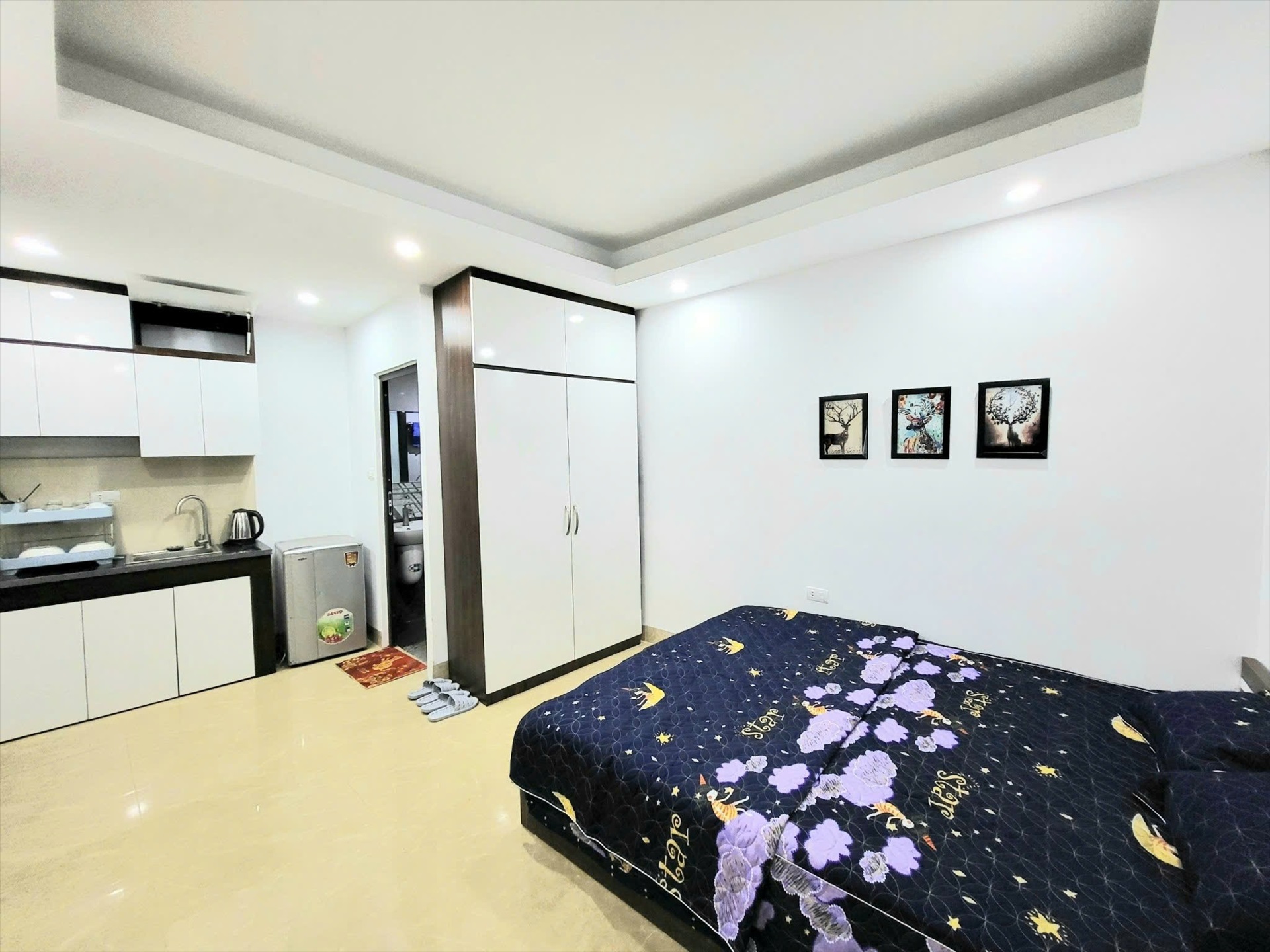 Phòng trọ Studio 25m2 tại Ruby Relax Home Phú Mỹ - Nam Từ Liêm - Phòng ngủ