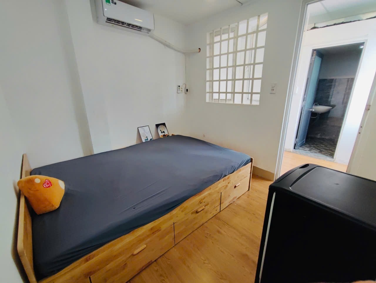Phòng trọ Studio 20m2 tại LinLiu Home Võ Văn Kiệt - Quận 1 - Phòng ngủ