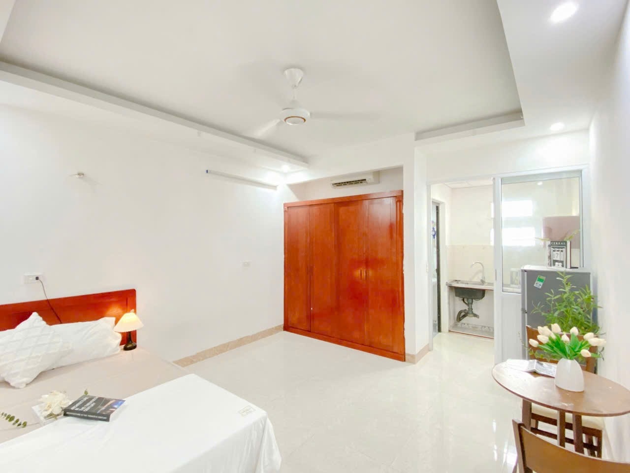 Phòng trọ Studio 28m2 tại Suha Home Nguyễn Ngọc Vũ - Cầu Giấy - Phòng ngủ