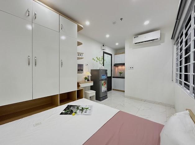 Phòng trọ Studio 20m2 tại MH House 1 Mỹ Đình - Nam Từ Liêm - Phòng ngủ