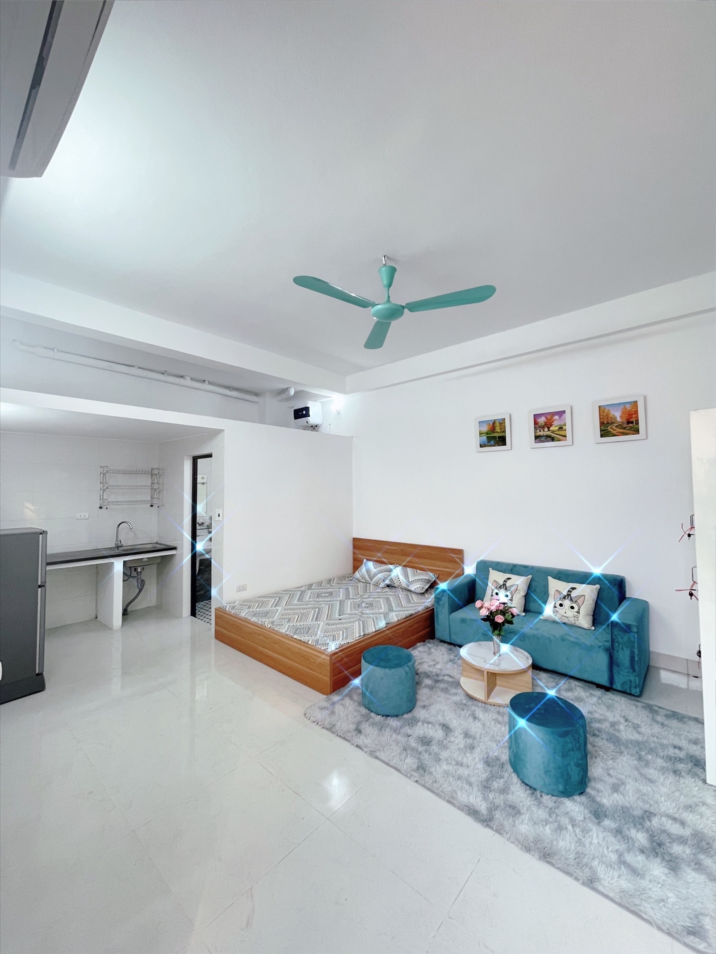 Phòng trọ Studio 30m2 tại Time House 1 Phú Diễn - Bắc Từ Liêm - Phòng ngủ