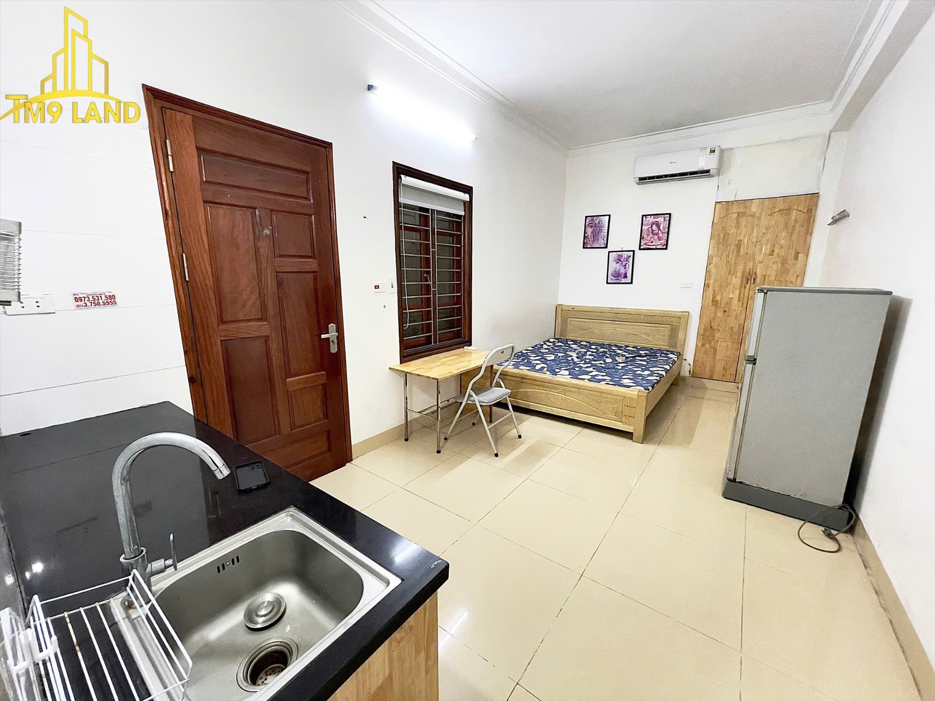 Phòng trọ Studio 20m2 tại MH House 2 Mỹ Đình - Nam Từ Liêm - Phòng khách