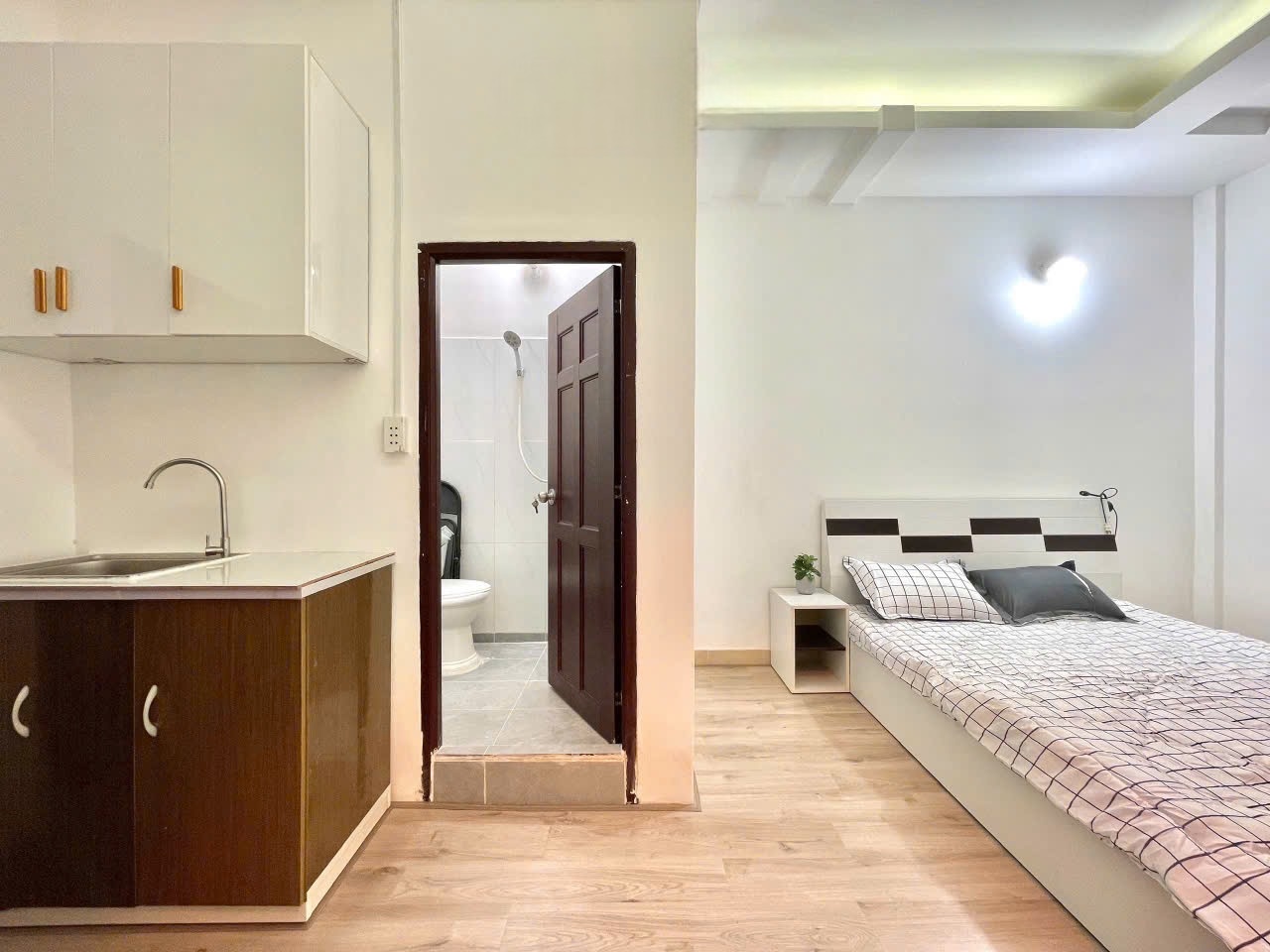 Phòng trọ Studio 25m2 tại Bhome Nguyễn Hữu Cảnh - Bình Thạnh - Phòng ngủ