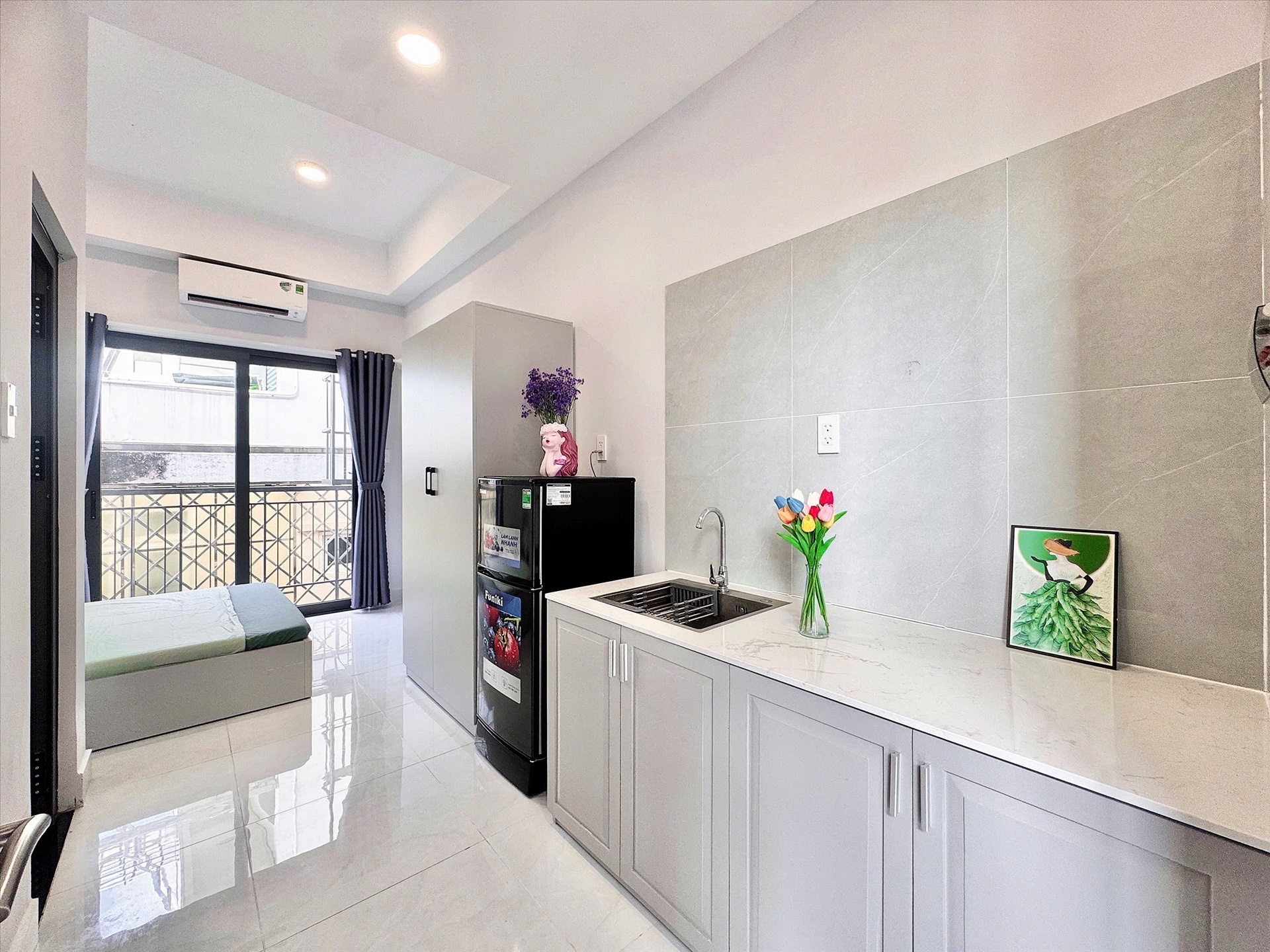 Phòng trọ Studio 20m2 tại MH Home Cộng Hòa - Tân Bình - Phòng ngủ