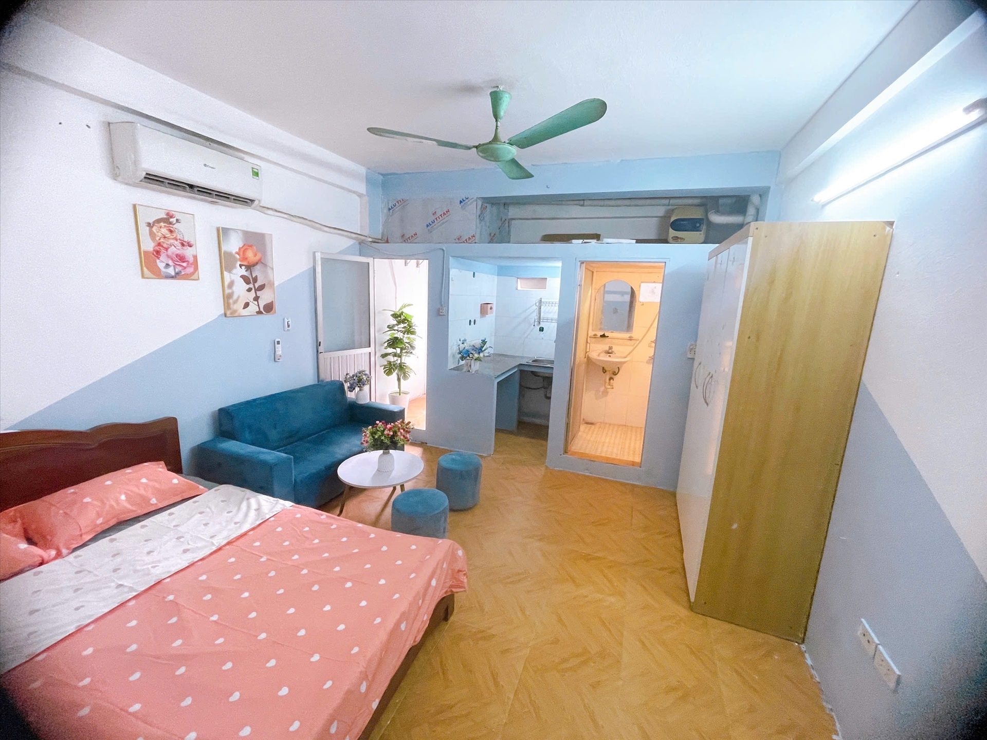 Phòng trọ Studio 25m2 tại Time House 1 Bằng Liệt - Hoàng Mai - Phòng ngủ