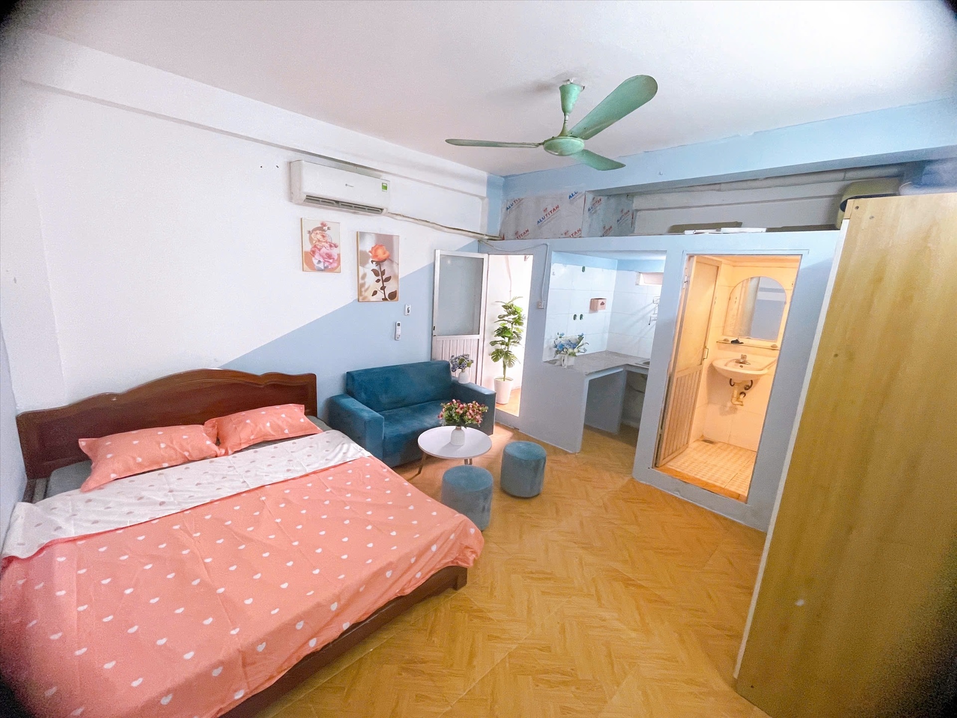 Phòng trọ Studio 25m2 tại Time House 1 Bằng Liệt - Hoàng Mai - Phòng khách