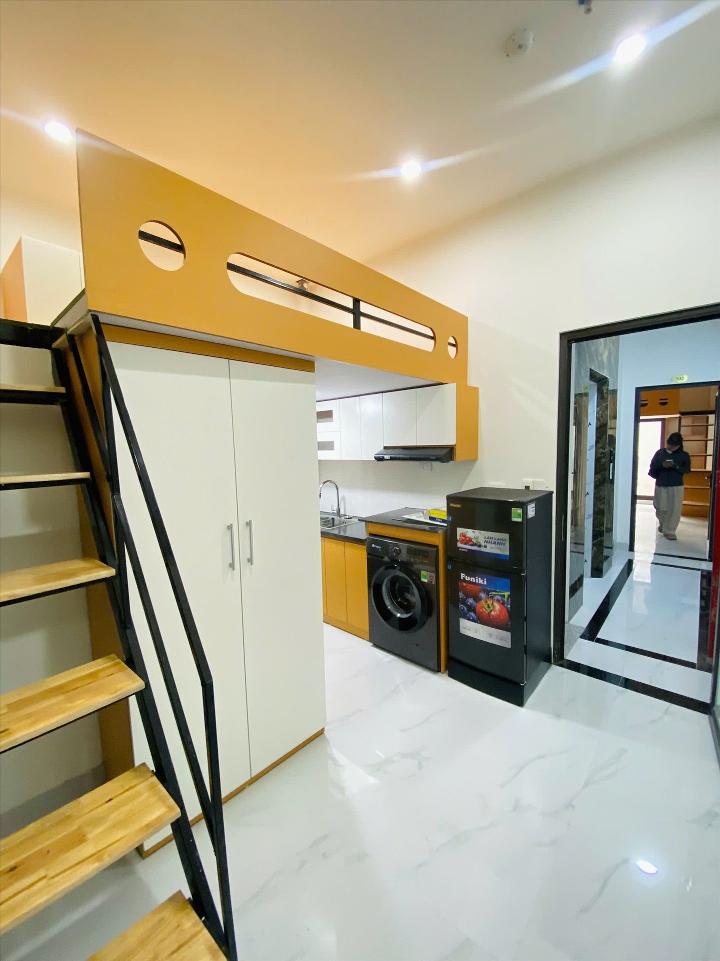 Phòng trọ Duplex 25m2 tại NH Housing Lê Quang Đạo - Nam Từ Liêm - Phòng khách