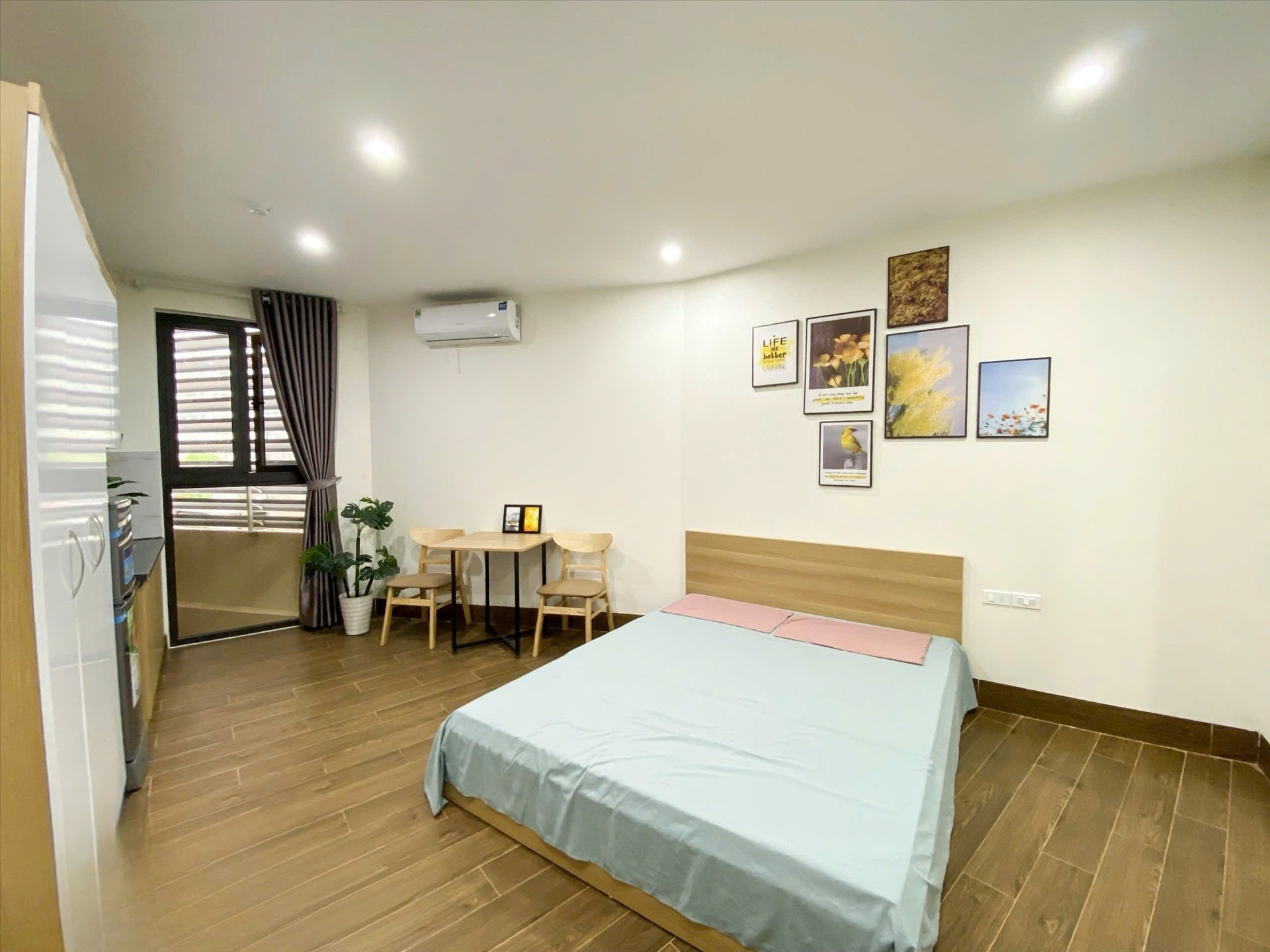 Phòng trọ Studio 26m2 tại RenHouse 4 Trần Thái Tông - Cầu Giấy - Phòng ngủ