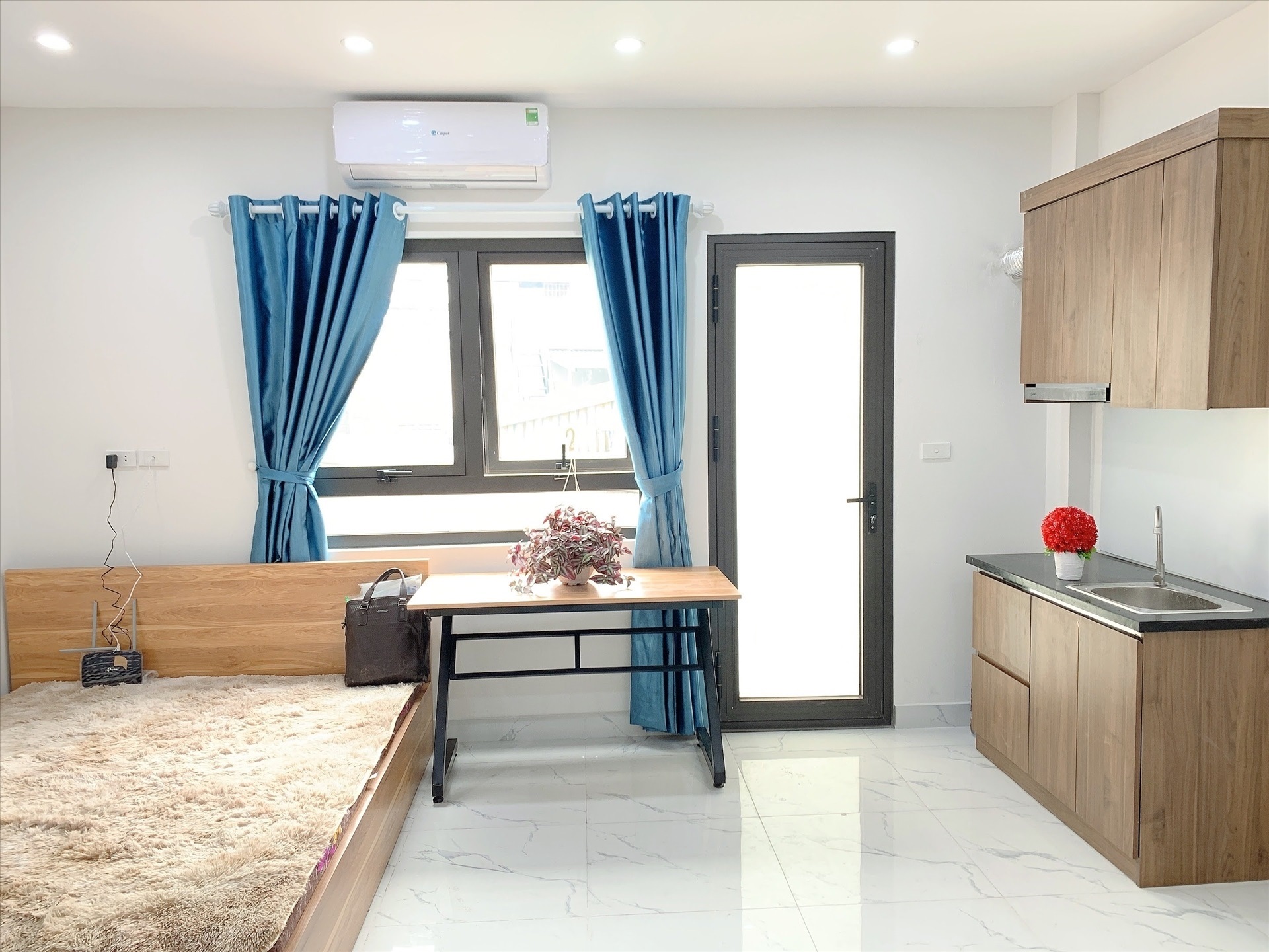 Phòng trọ Studio 30m2 tại AT Home Giảng Võ - Ba Đình - Phòng ngủ