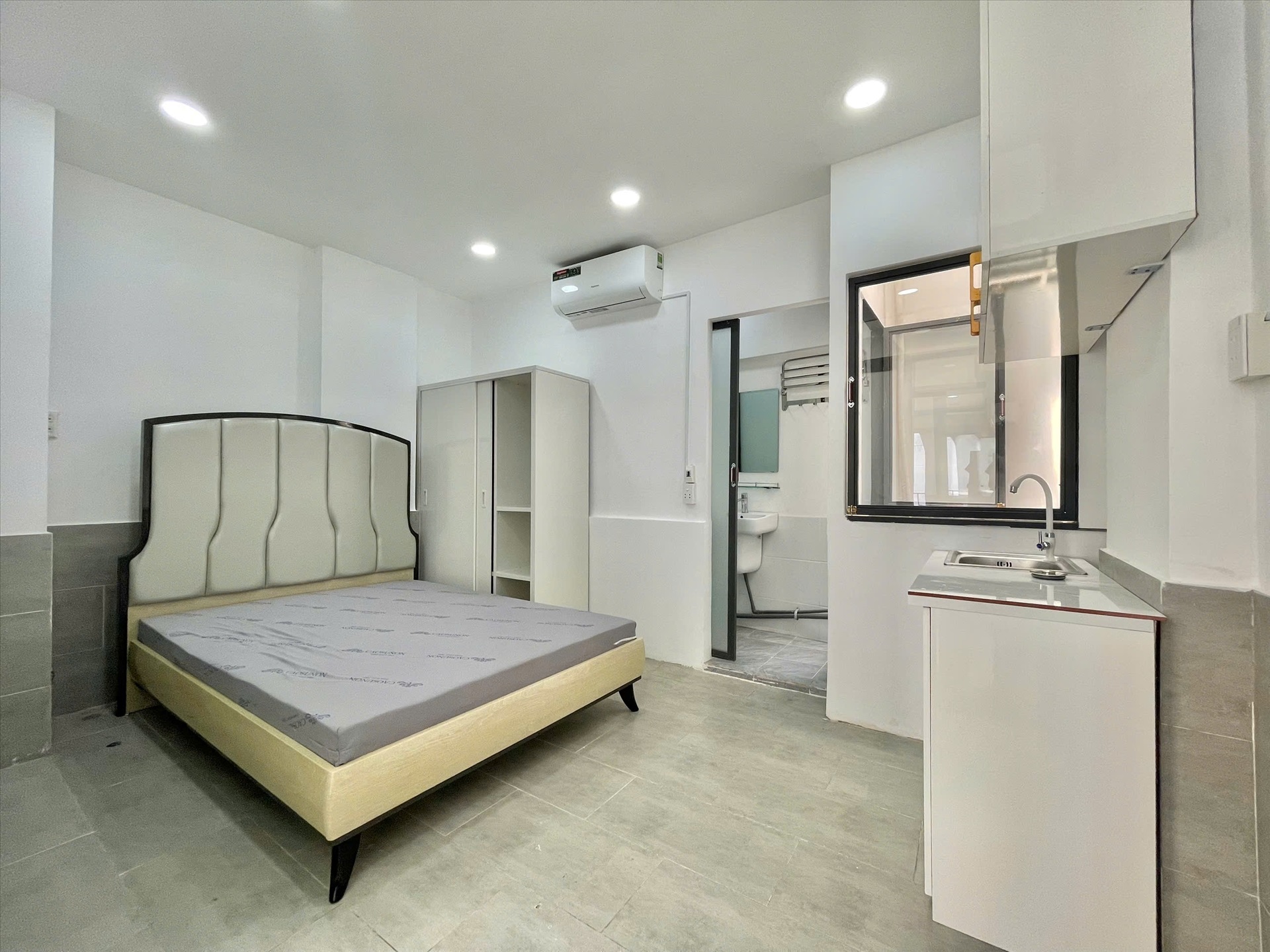 Phòng trọ Studio 20m2 tại Bhome Nguyễn Văn Thương - Bình Thạnh - Phòng ngủ