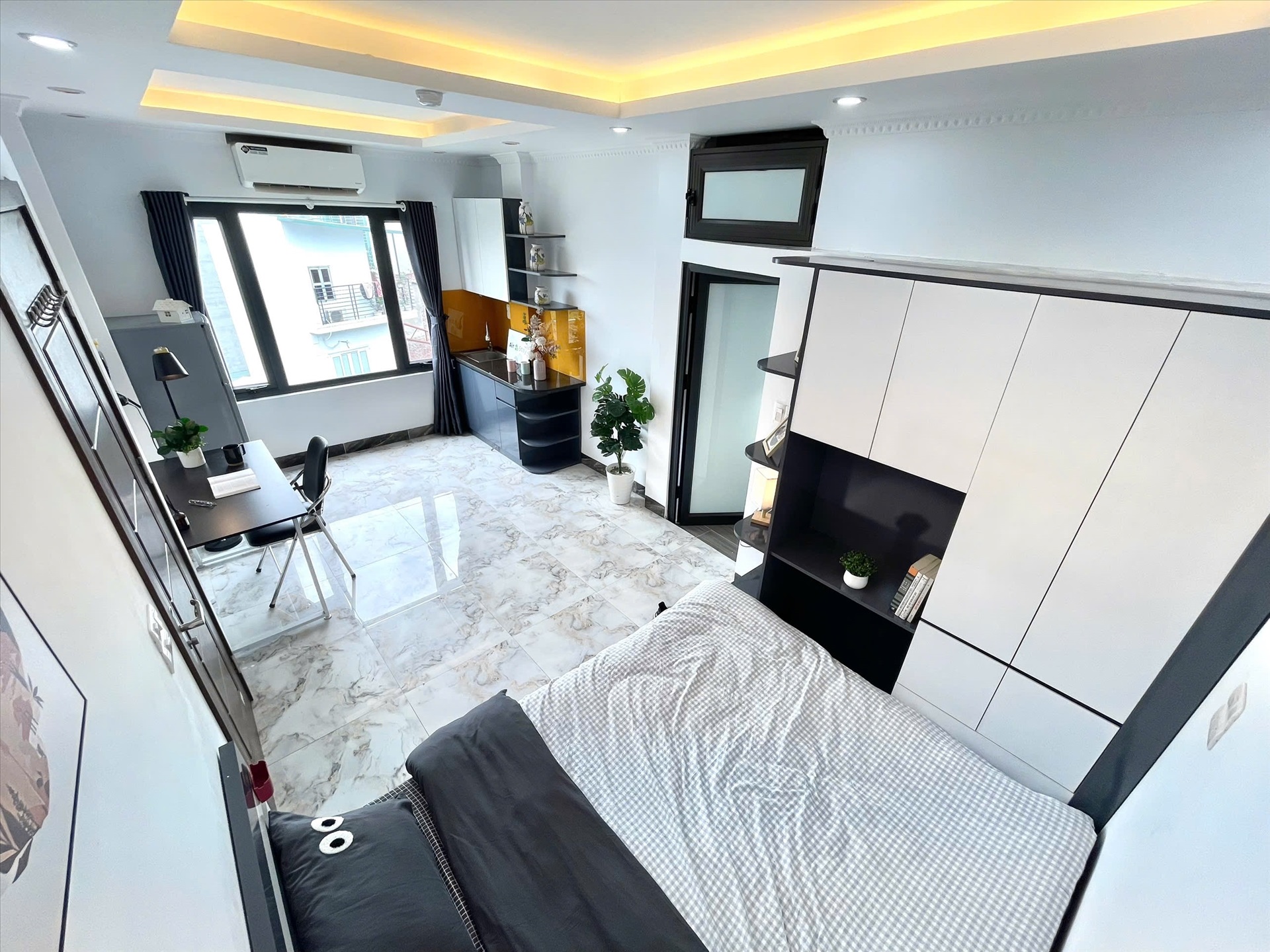 Phòng trọ Studio 25m2 tại Airstay Đại La - Hai Bà Trưng - Phòng ngủ