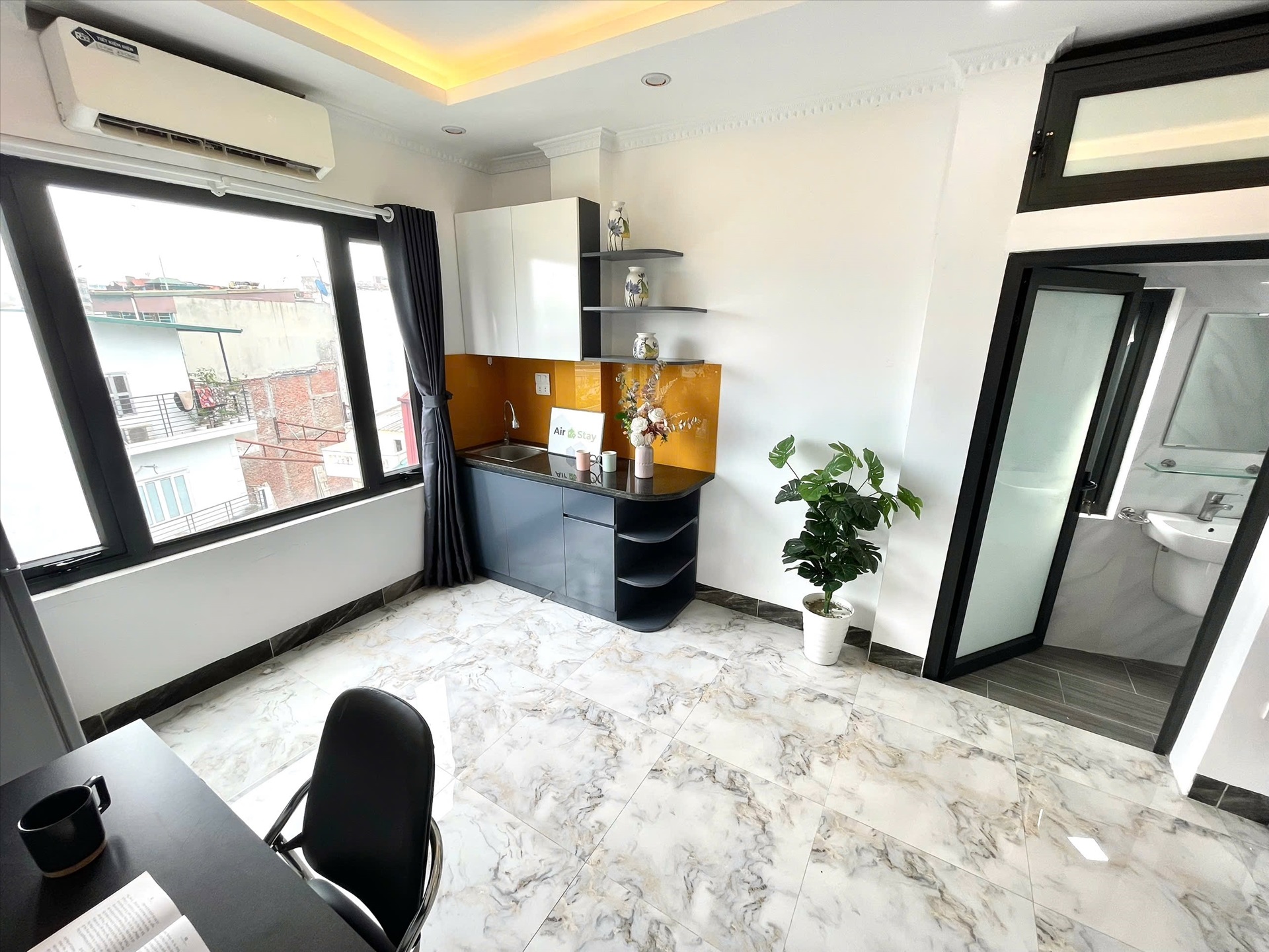 Phòng trọ Studio 25m2 tại Airstay Đại La - Hai Bà Trưng - Phòng ngủ