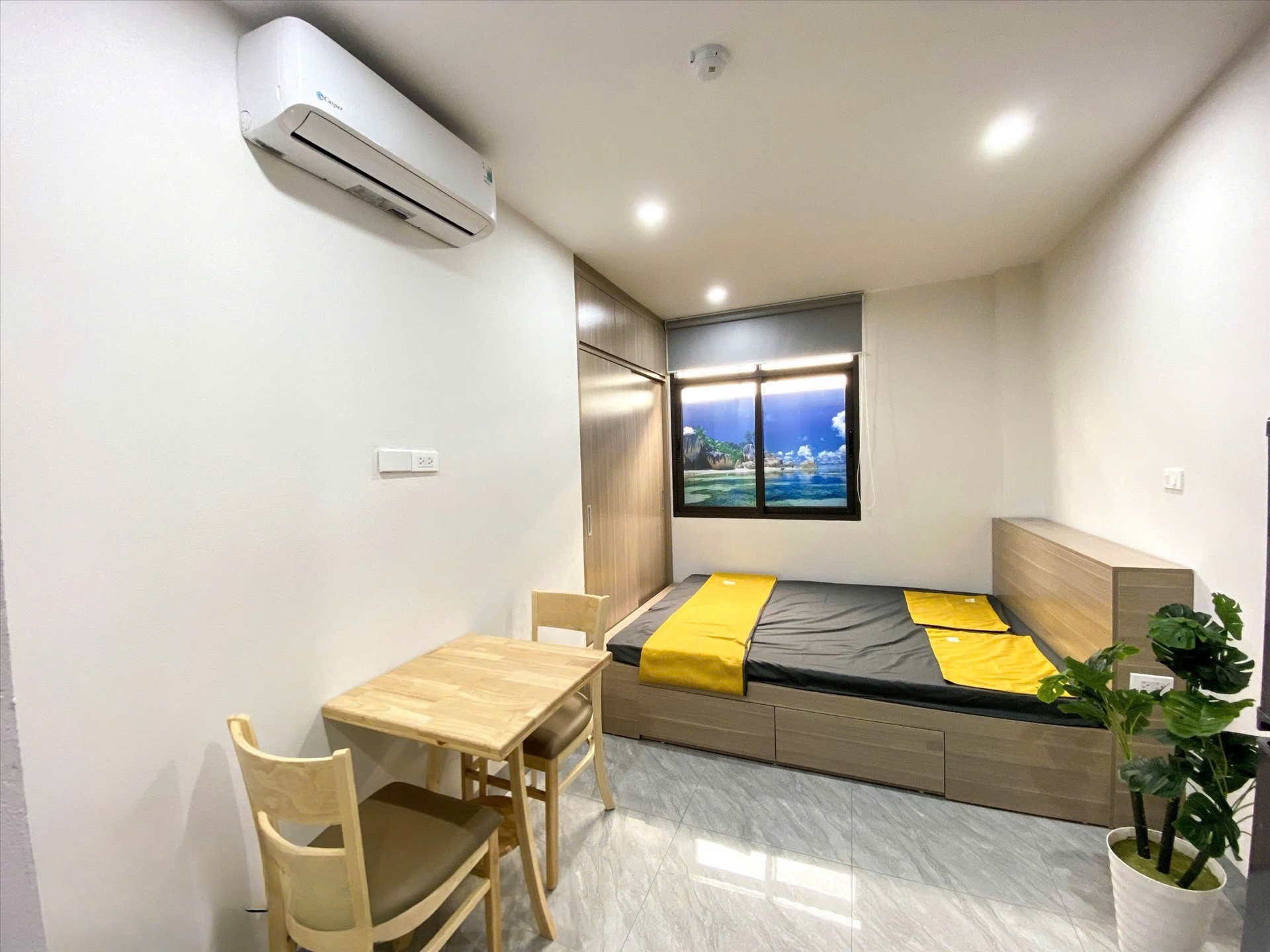 Phòng trọ Studio 26m2 tại RenHouse Mễ Trì Thượng - Nam Từ Liêm - Phòng ngủ