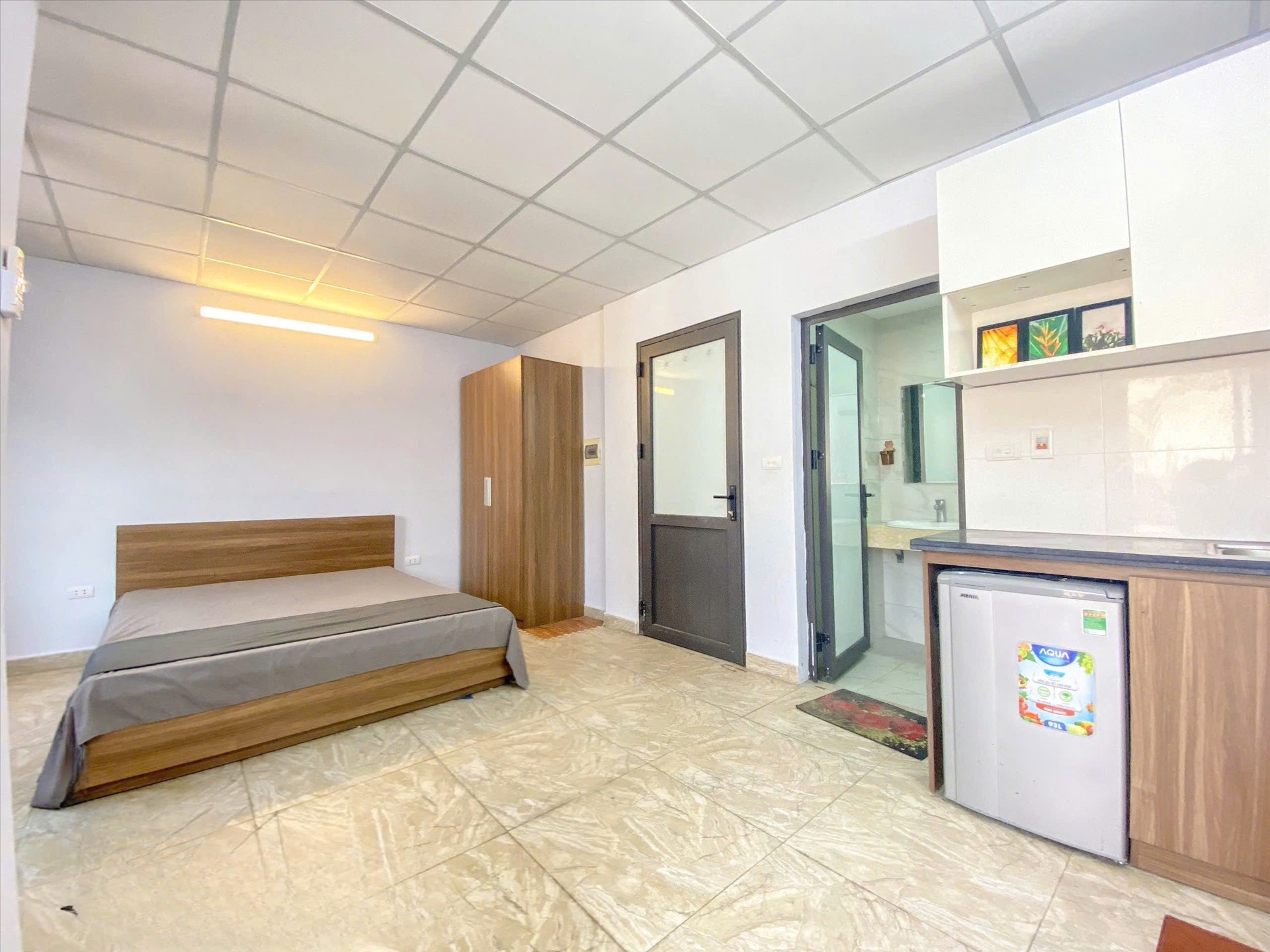 Phòng trọ Studio 28m2 tại RenHouse Đình Thôn - Nam Từ Liêm - Phòng ngủ