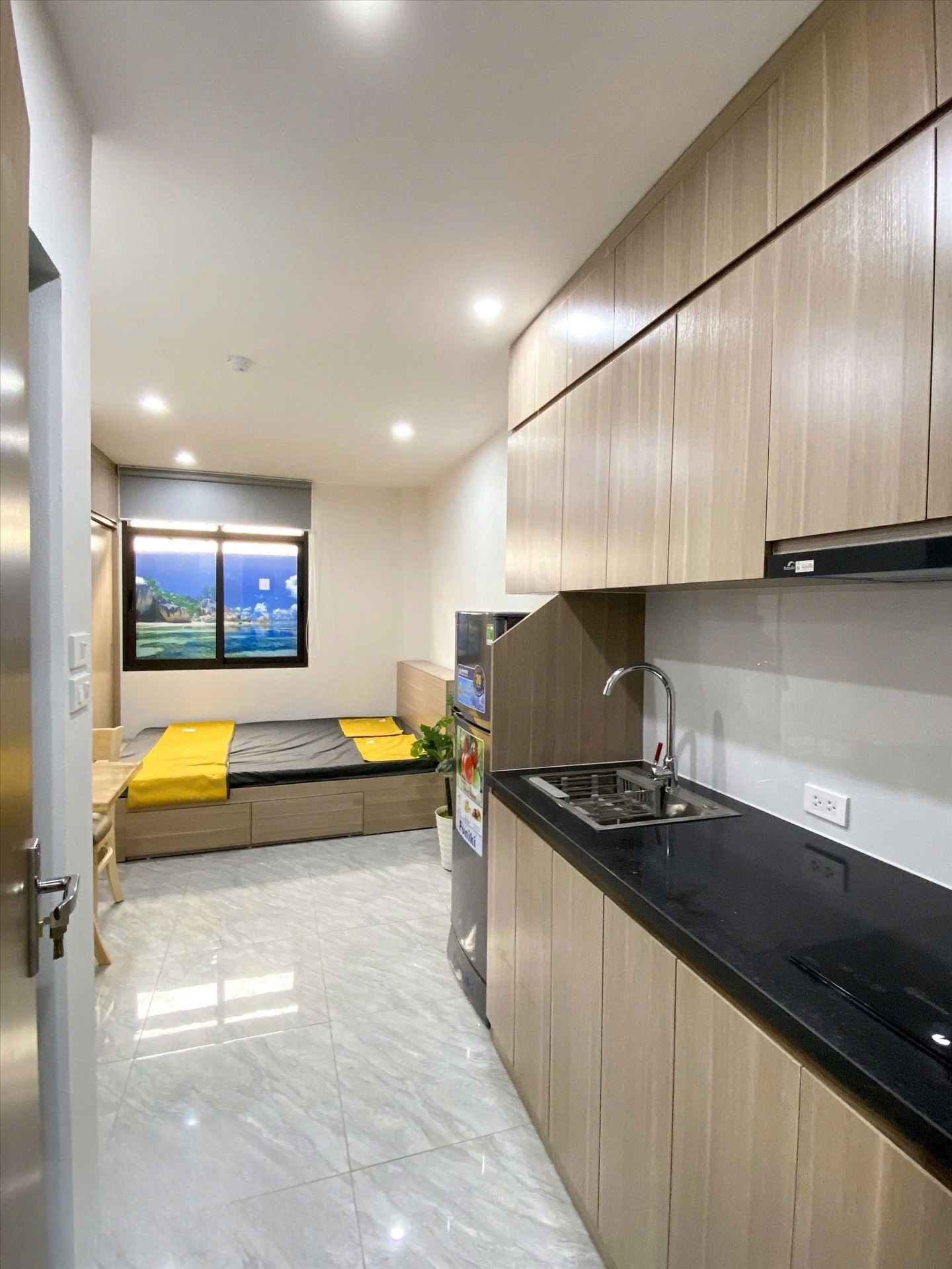 Phòng trọ Studio 26m2 tại RenHouse Mễ Trì Thượng - Nam Từ Liêm - Phòng ngủ