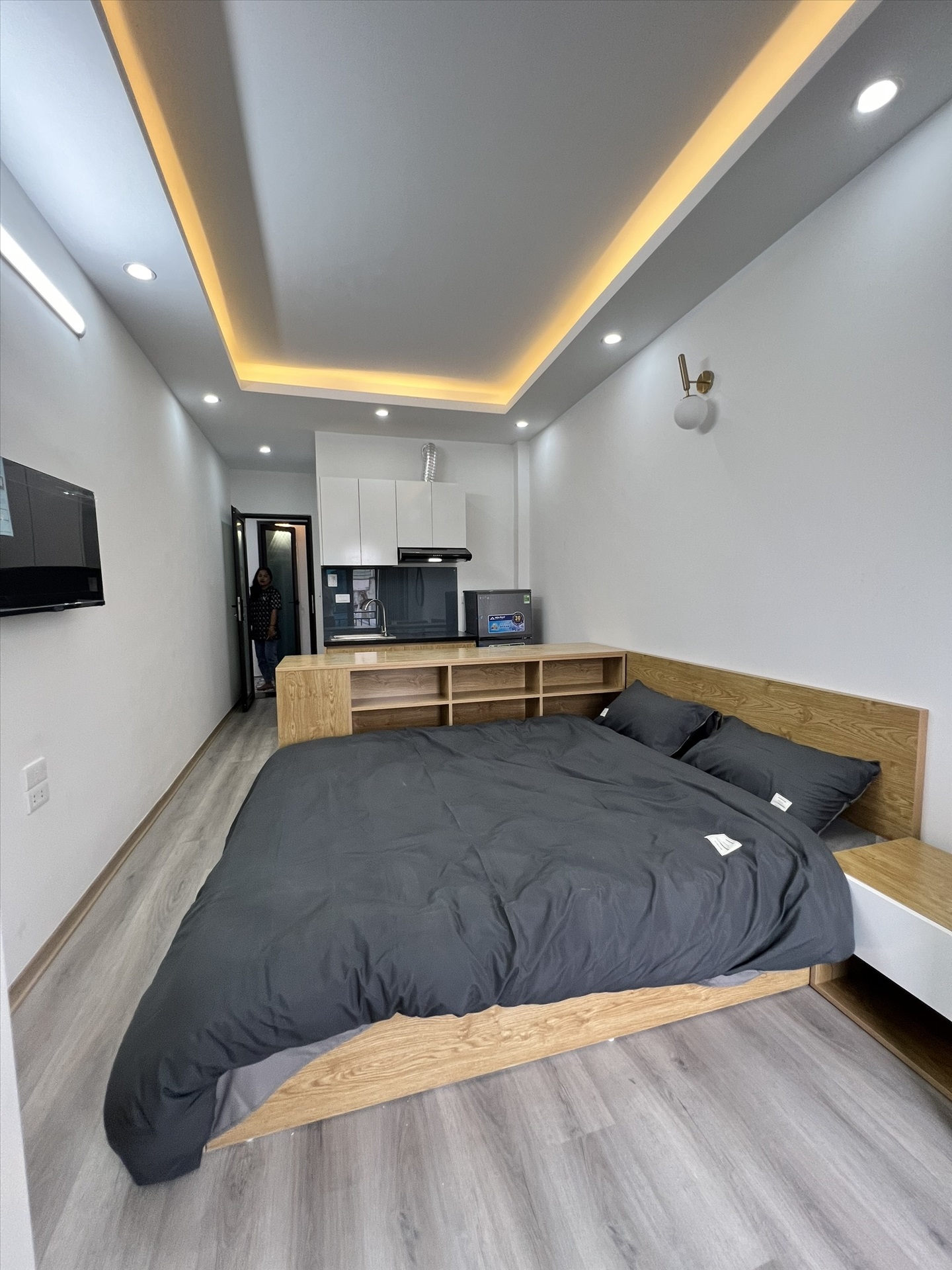 Phòng trọ Studio 30m2 tại AT Home Hồ Tùng Mậu - Cầu Giấy - Phòng ngủ